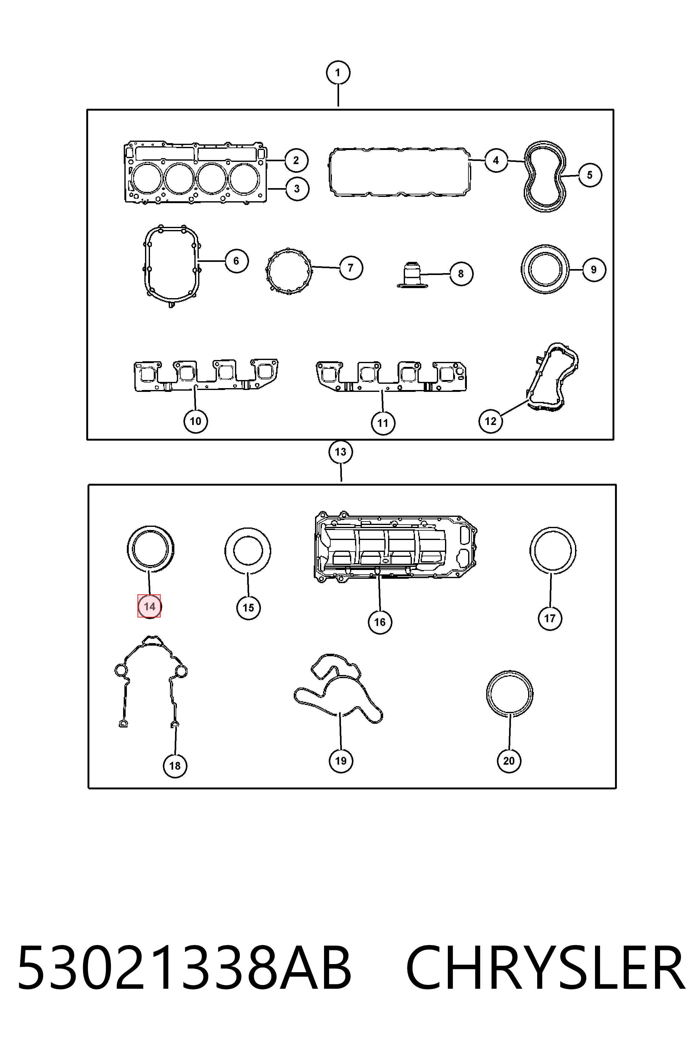 Vedação traseira de cambota de motor Fiat/Alfa/Lancia K05140028AA