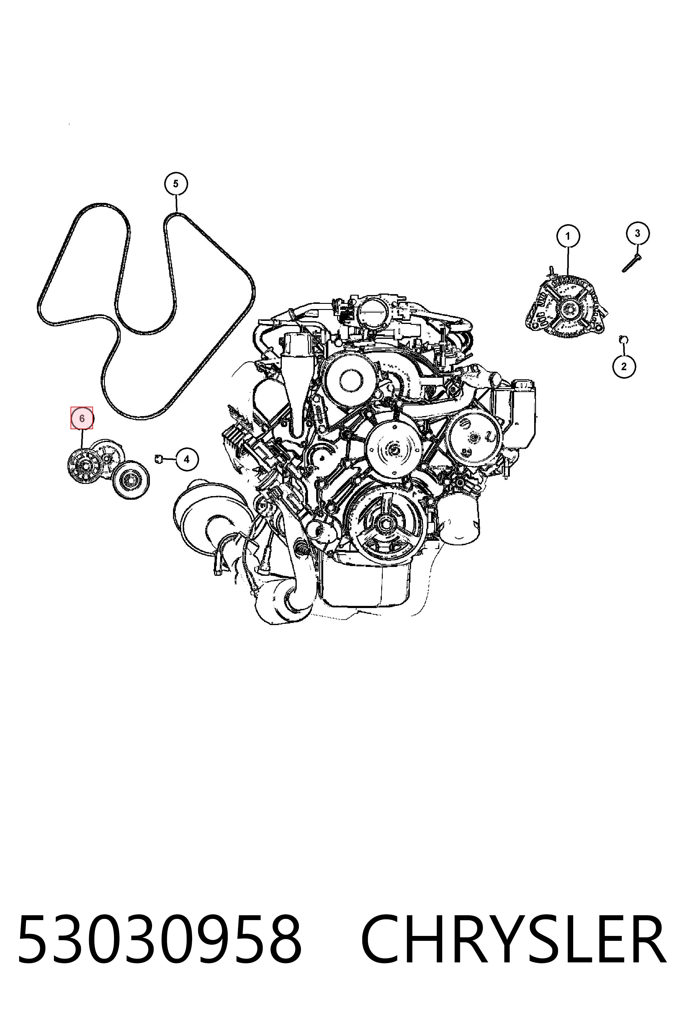 53030958 Chrysler Reguladora de tensão da correia de transmissão