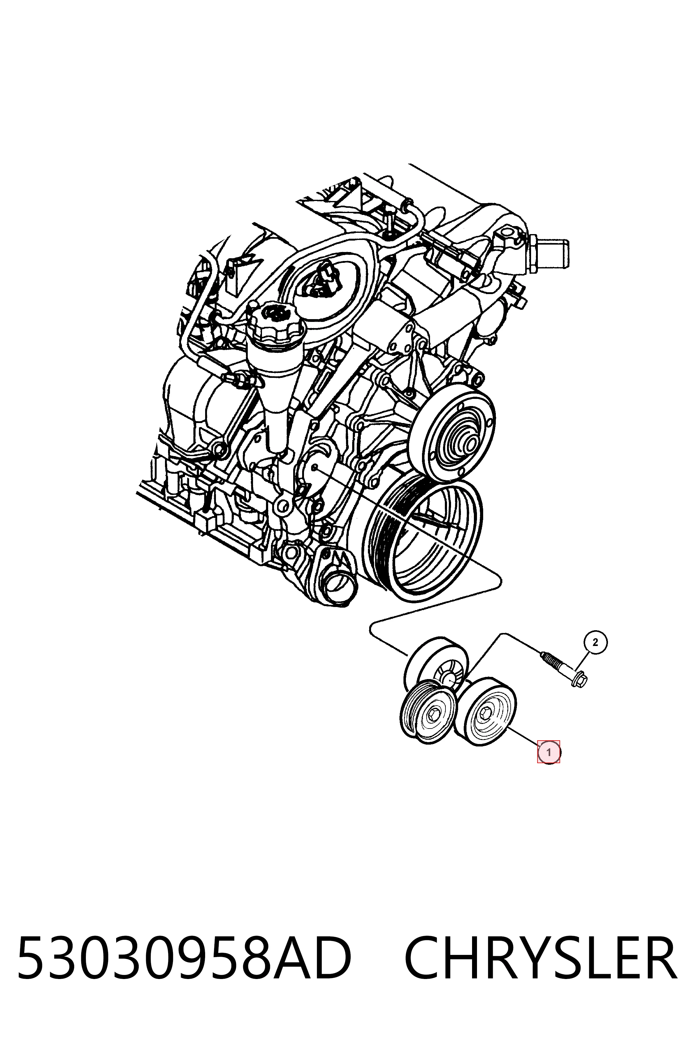 53030958AD Chrysler Reguladora de tensão da correia de transmissão