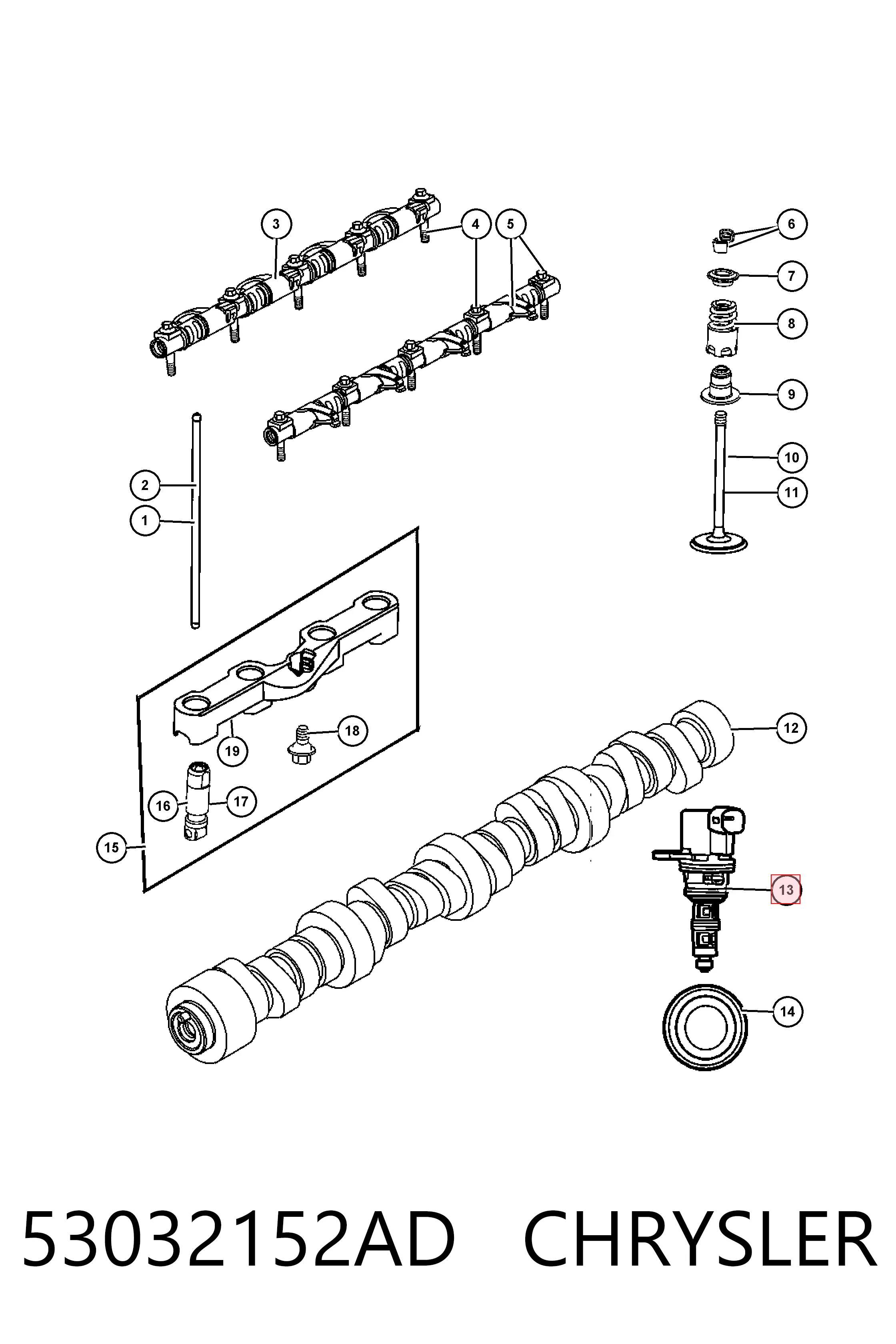 53032152AD Chrysler Solenoide da Caixa Automática de Mudança