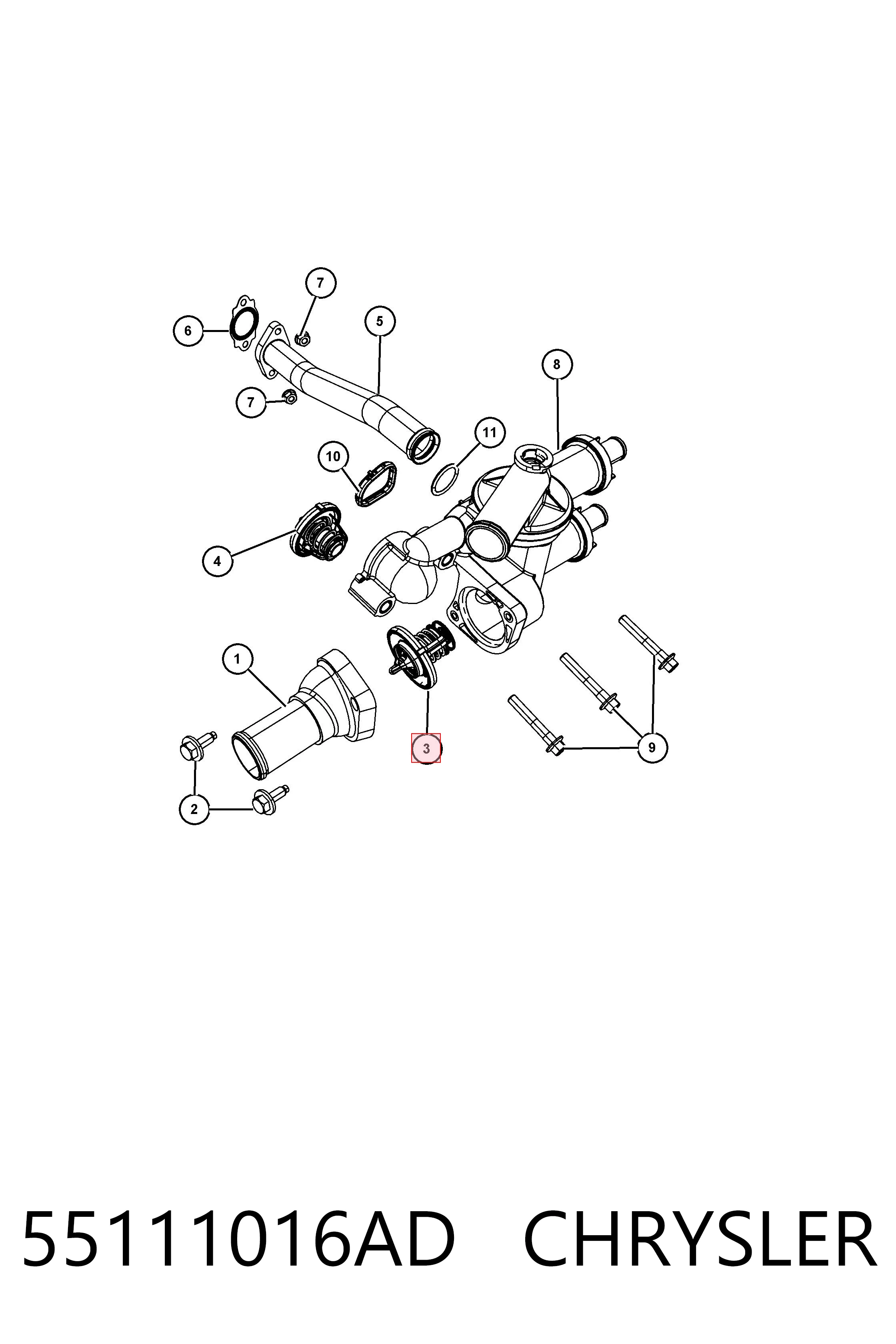 55111016AD Chrysler Termostato