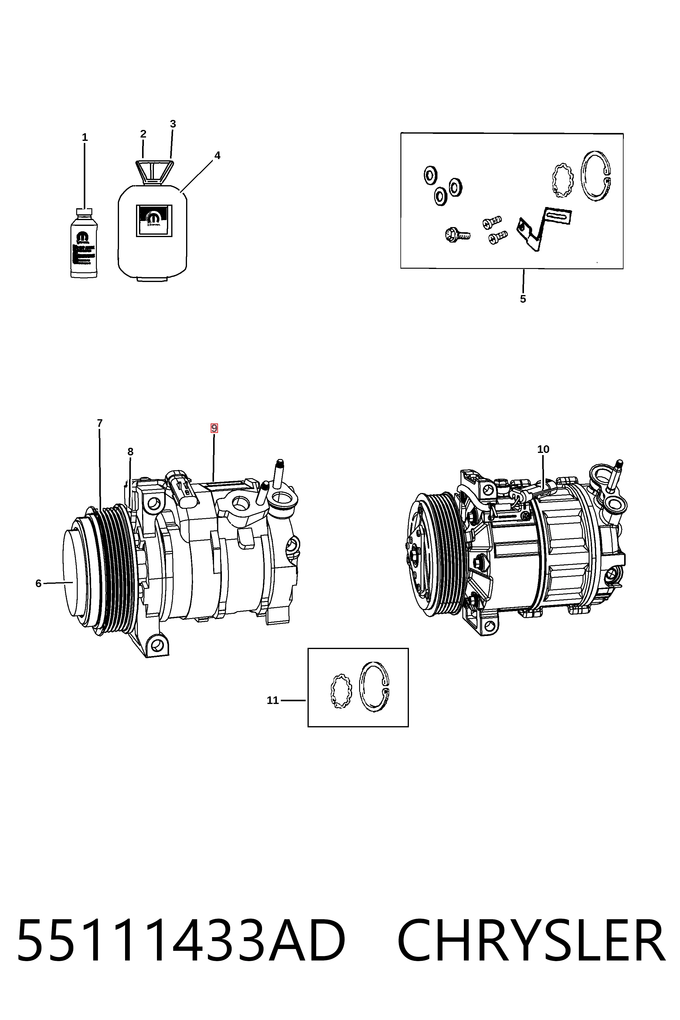Compressor de aparelho de ar condicionado para Dodge Journey  