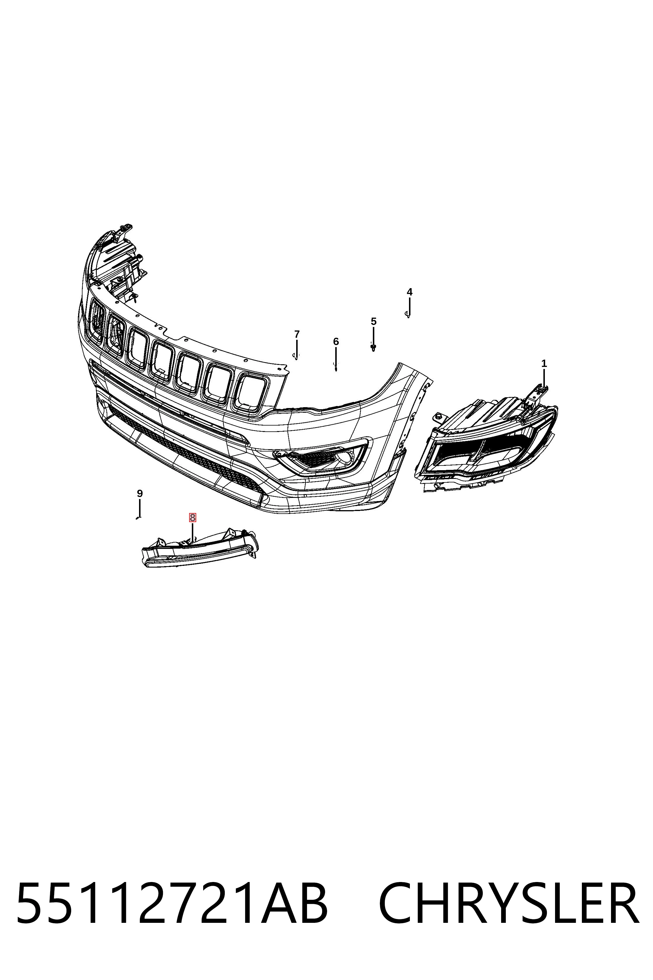 K55112721AA Fiat/Alfa/Lancia Posição (pisca-pisca) esquerda