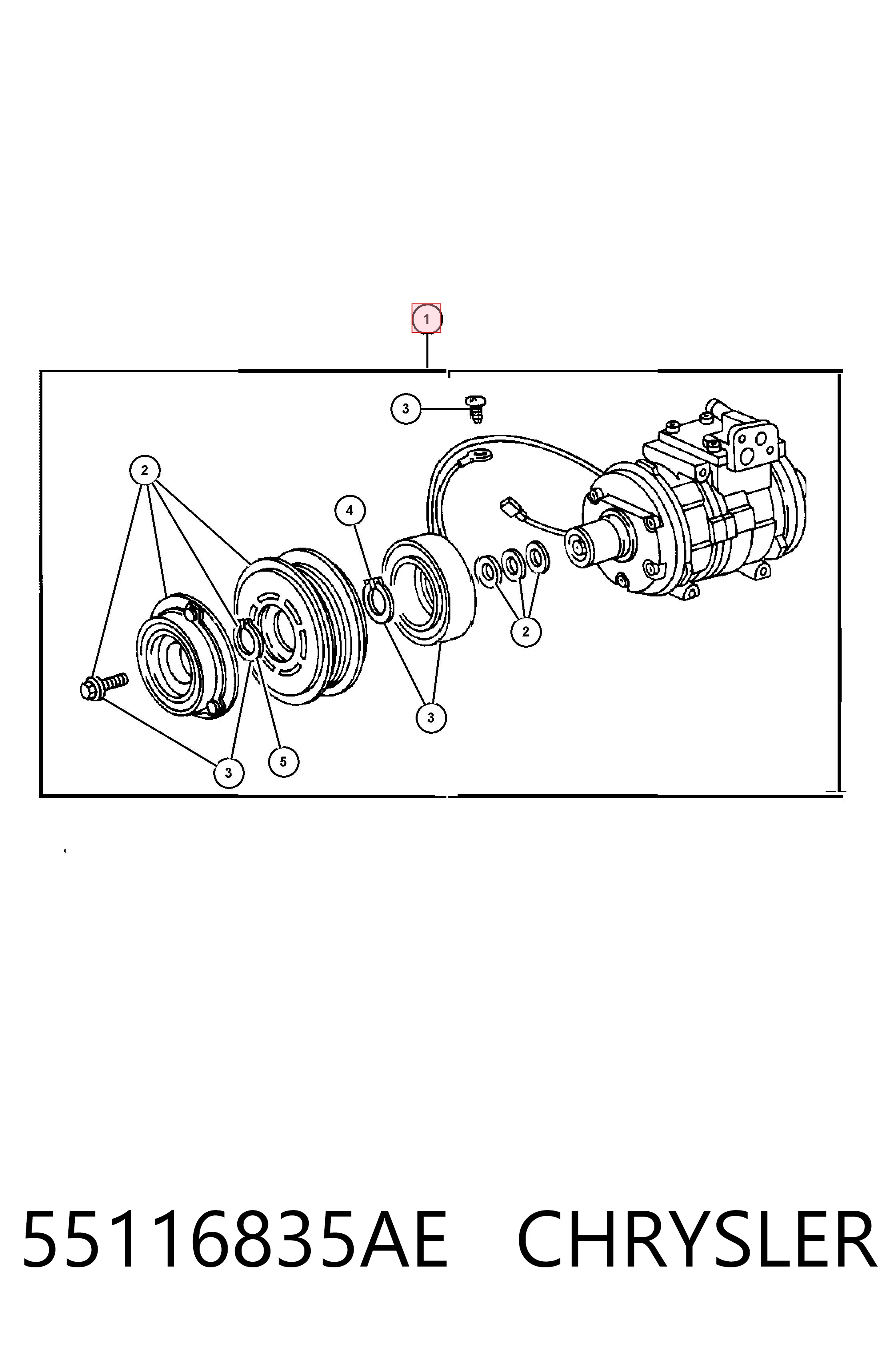 55116835AE Chrysler Compressor de aparelho de ar condicionado