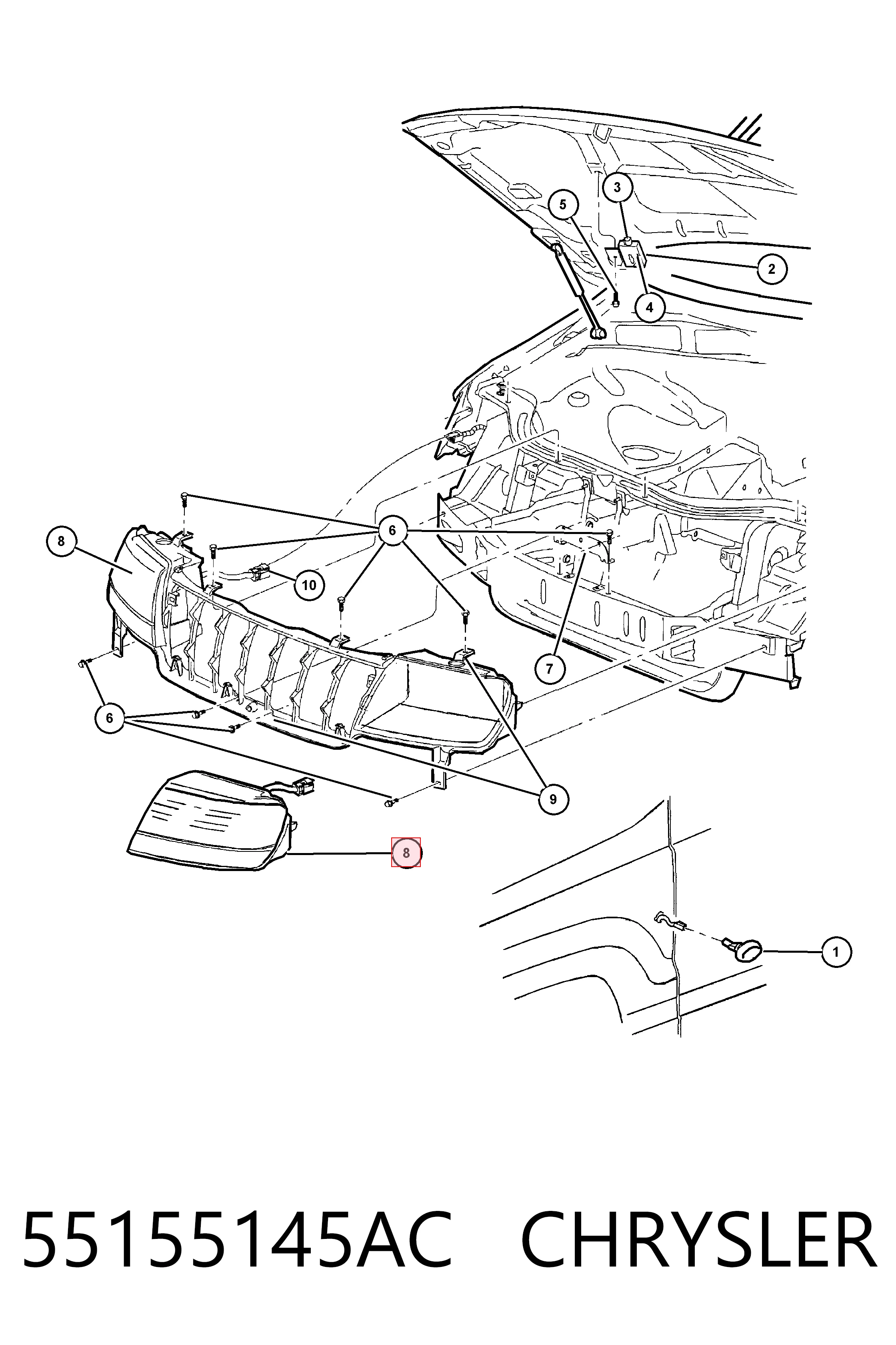 K55155145AE Fiat/Alfa/Lancia Luz esquerda