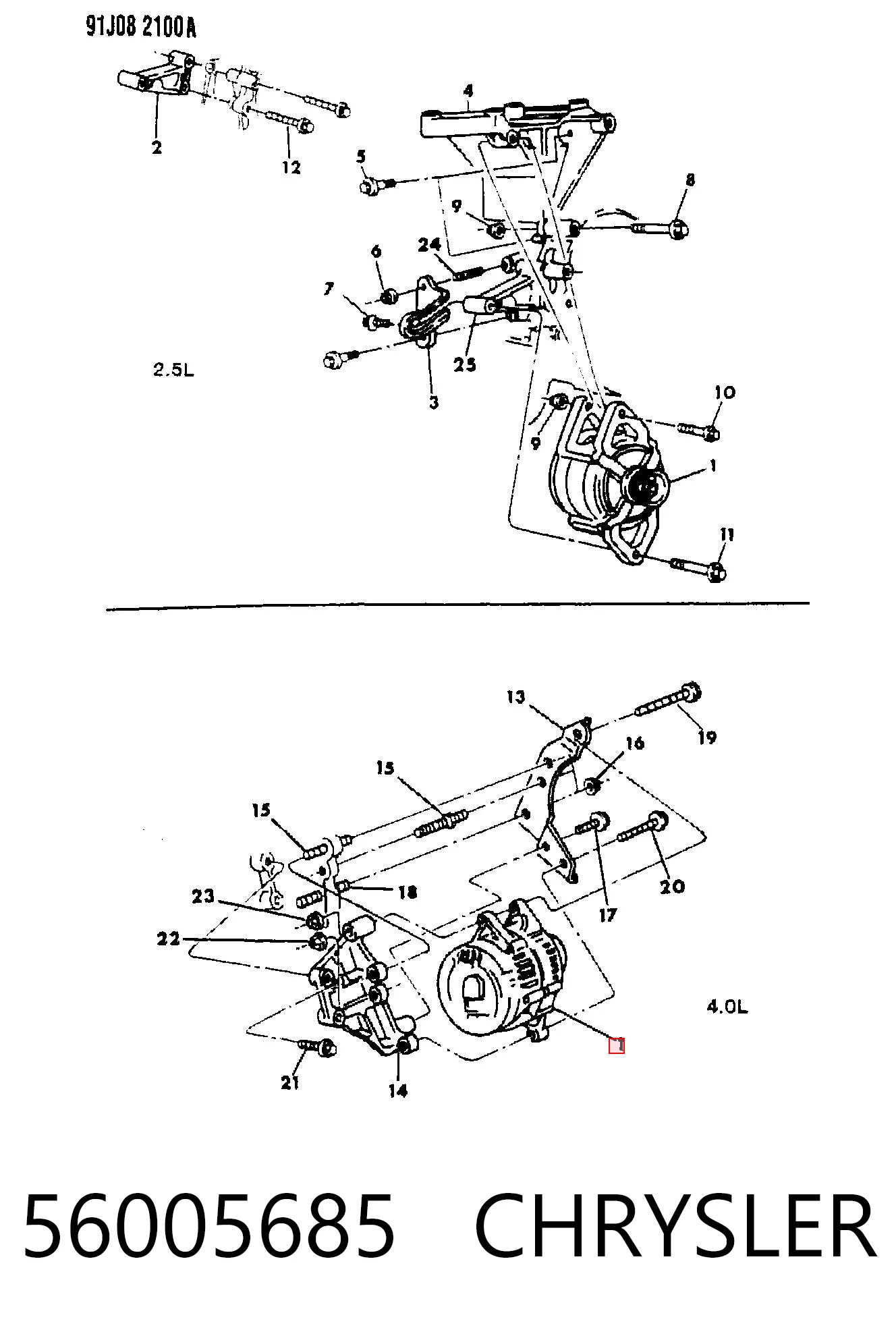 56005685 Chrysler Gerador