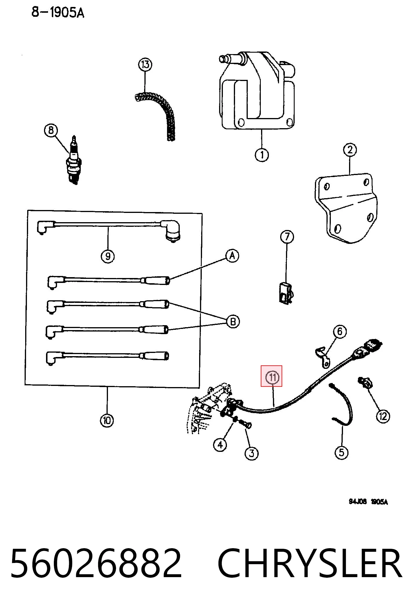 Sensor de posição (de revoluções) de cambota K68407888AA Fiat/Alfa/Lancia