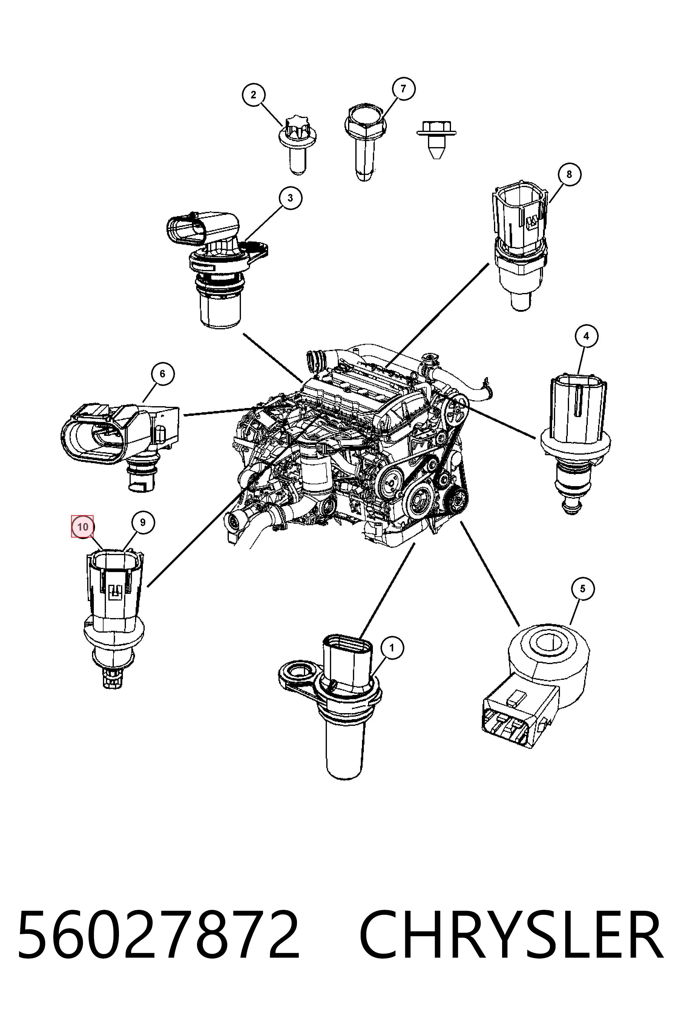 56027872 Chrysler Sensor de temperatura da mistura de ar