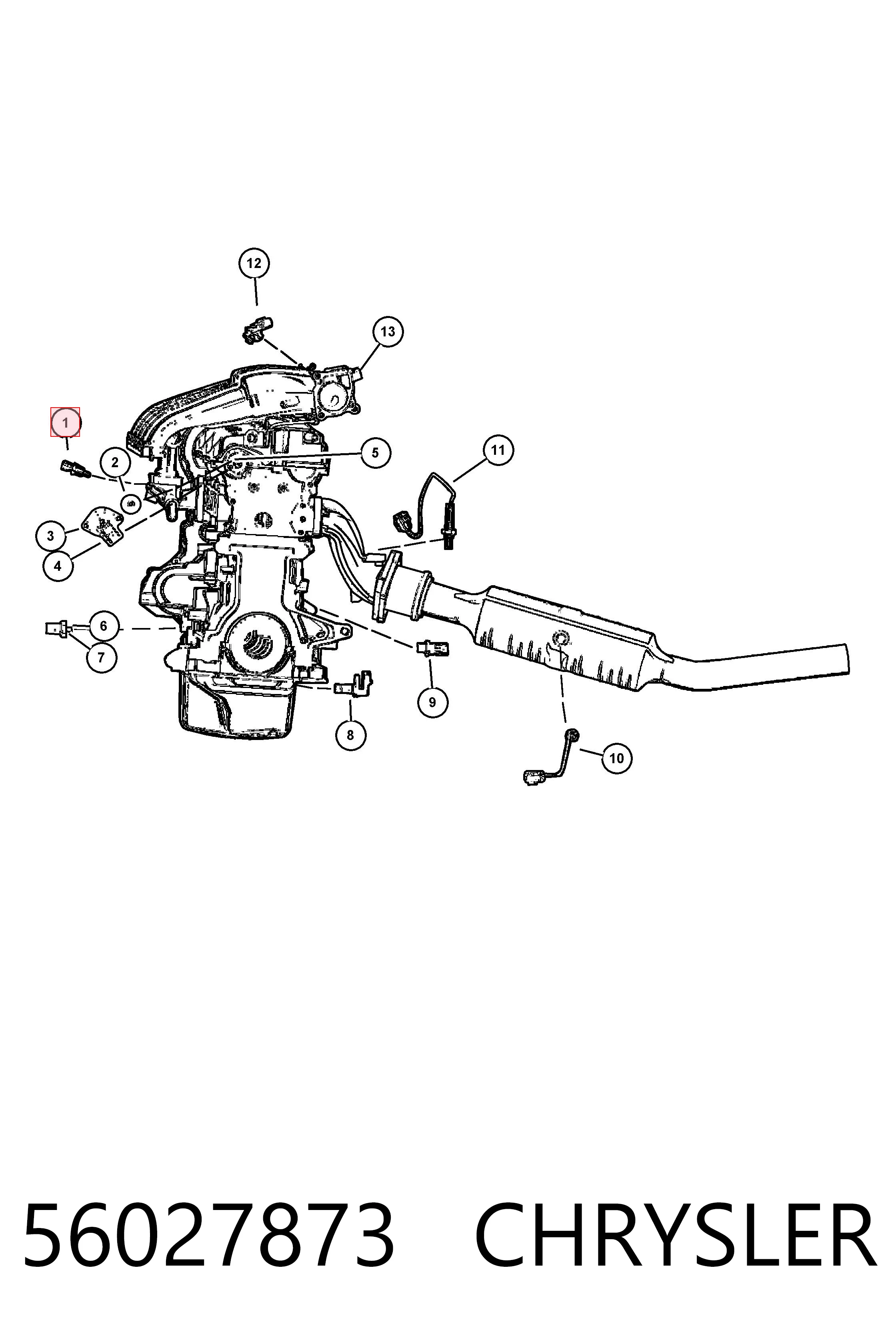 56027873 Chrysler Sensor de temperatura do fluido de esfriamento
