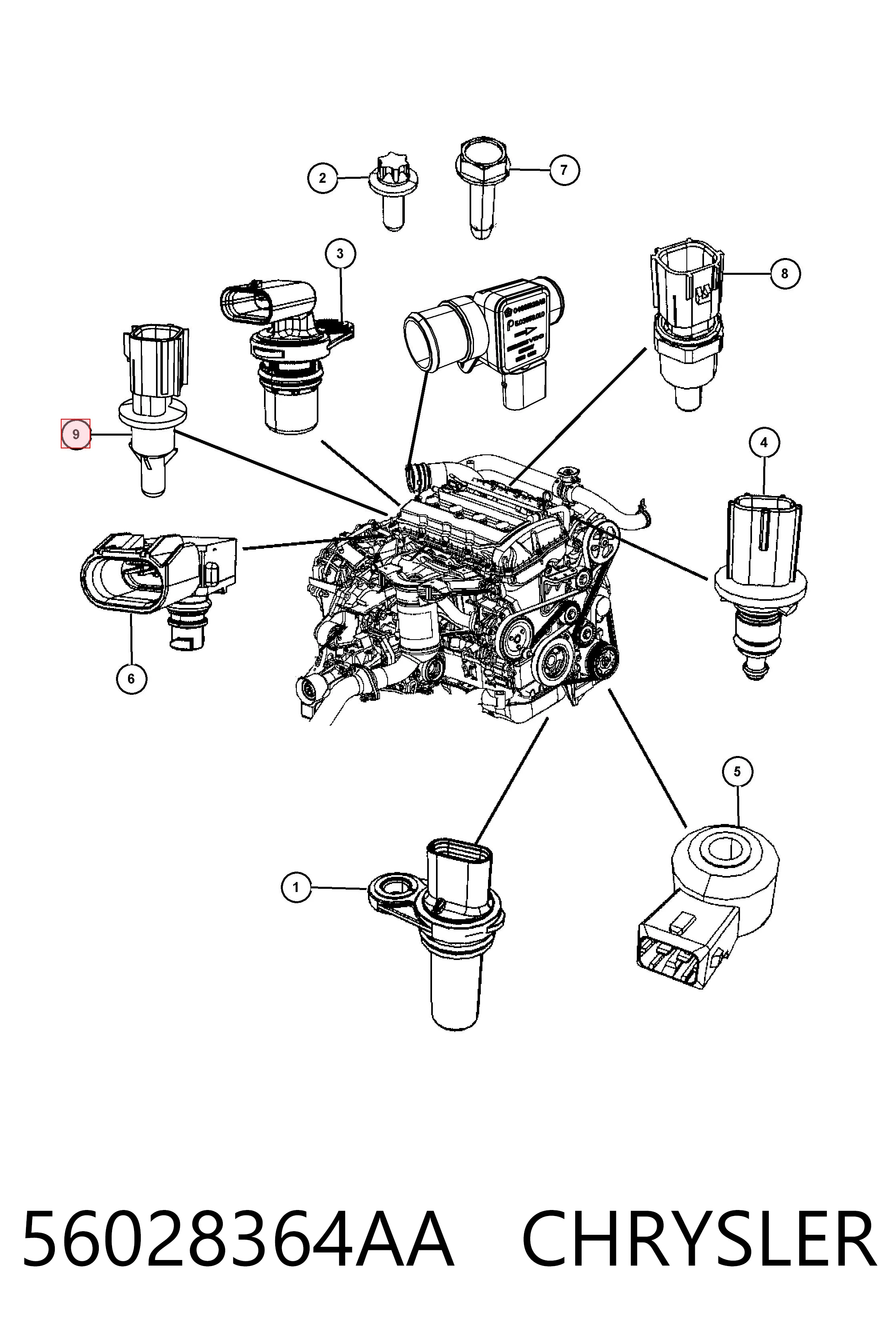 Sensor de temperatura da mistura de ar V33720255 Vemo