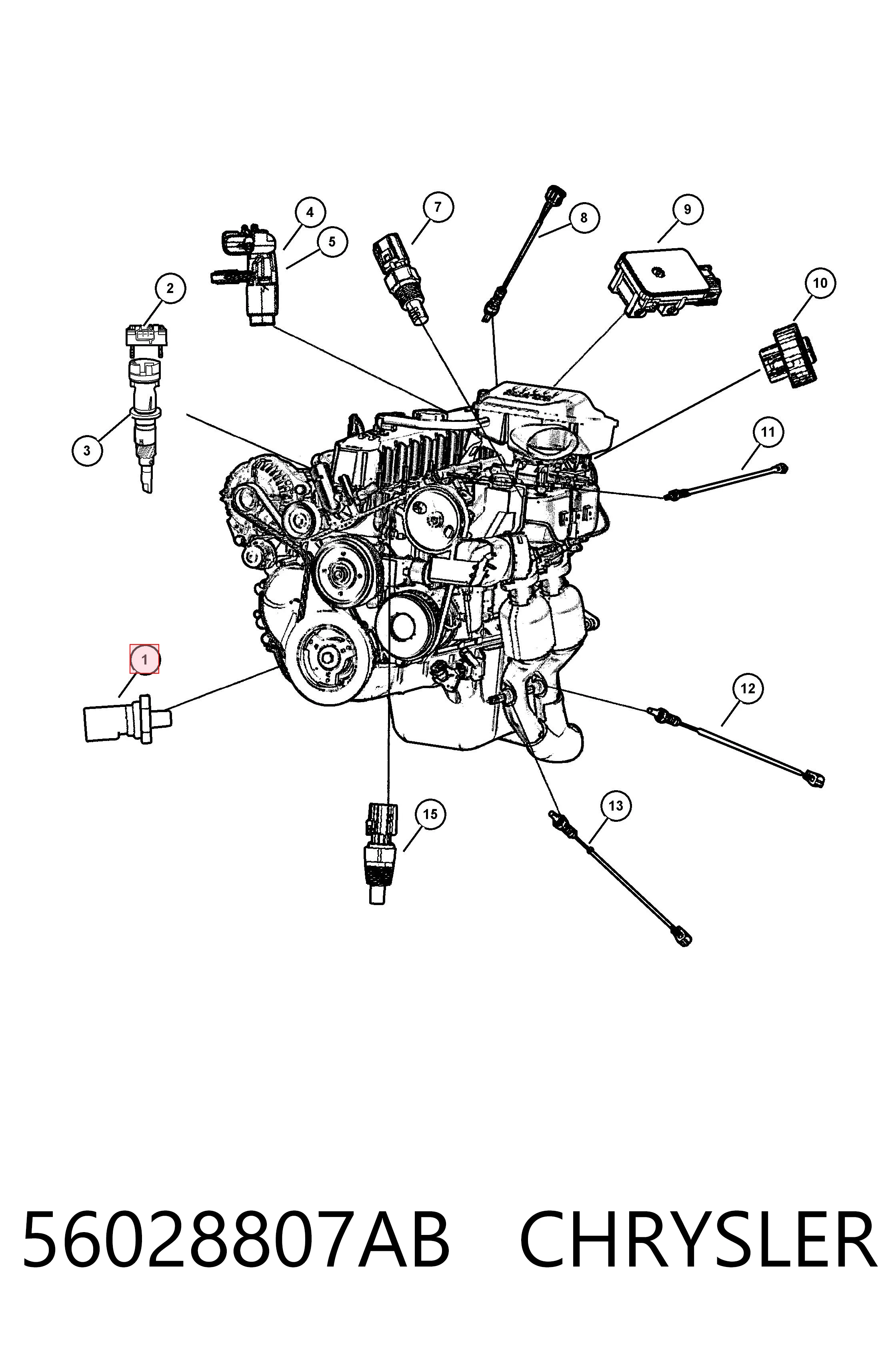 56028807AB Chrysler Sensor de pressão de óleo