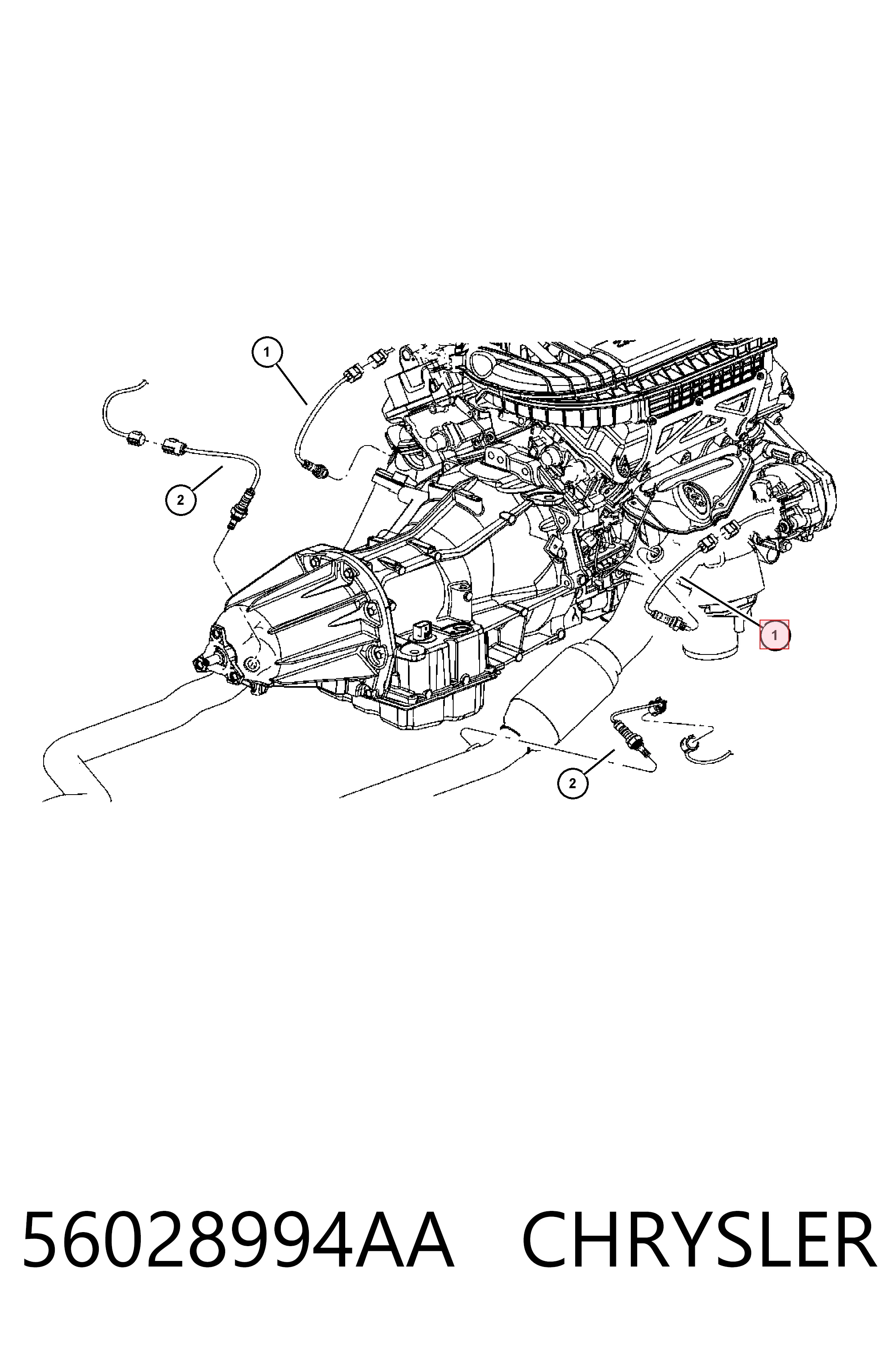 56028994AA Chrysler Sonda lambda, sensor de oxigênio até o catalisador