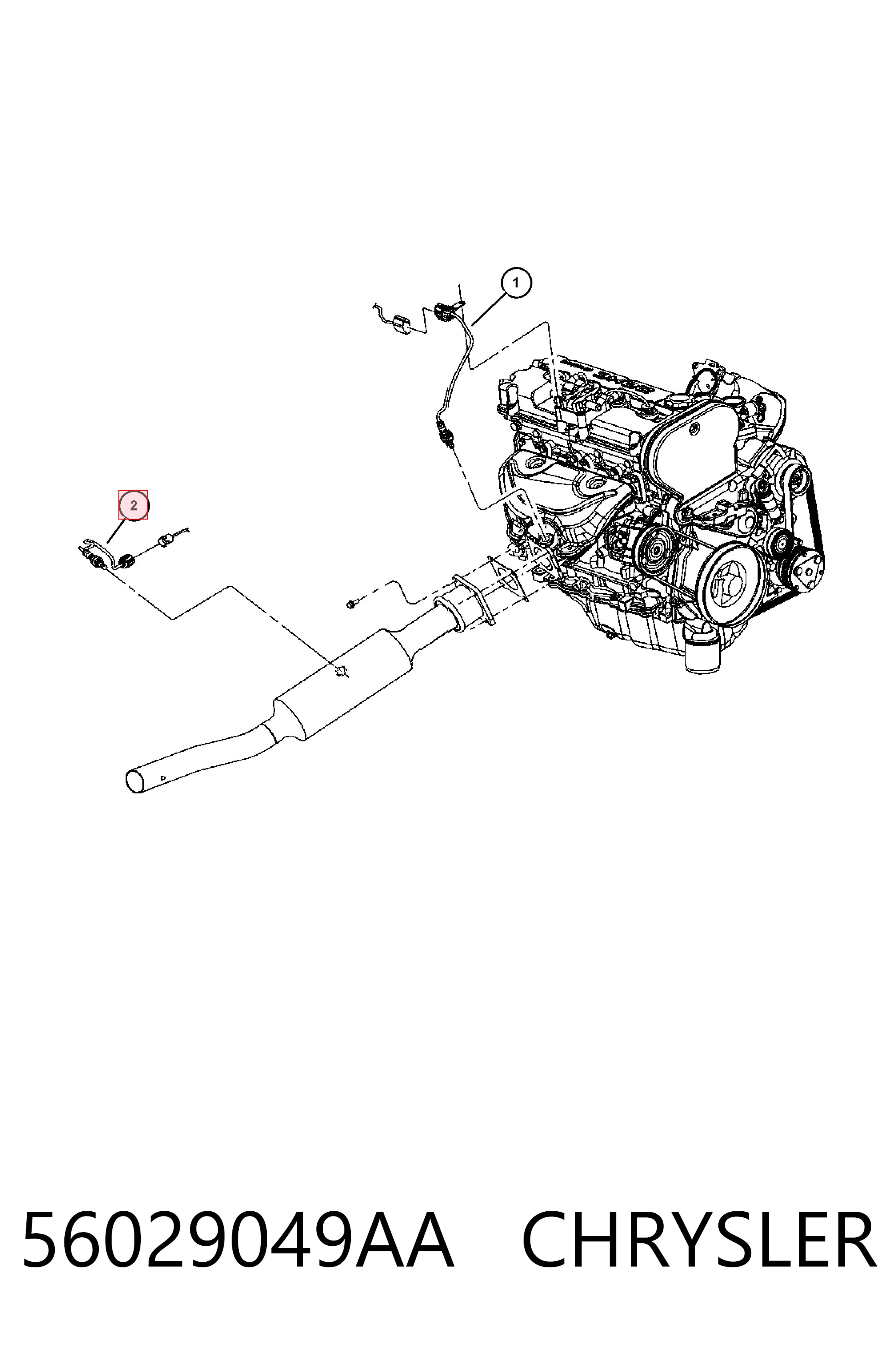 56029049AA Chrysler Sonda lambda, sensor de oxigênio