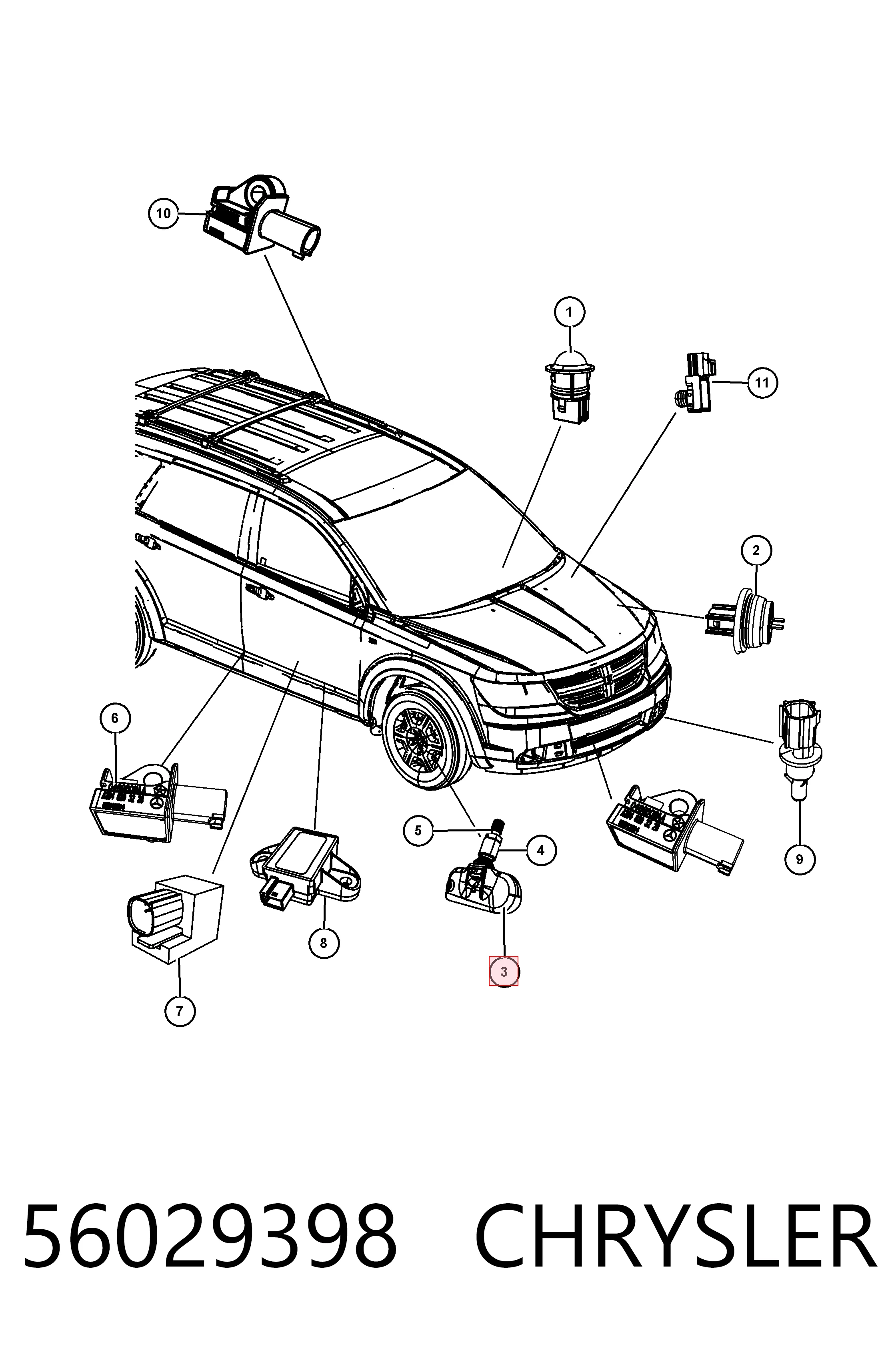 Sensor de pressão de ar nos pneus Peugeot 407 sedan (6D) (2004 - 2011) 