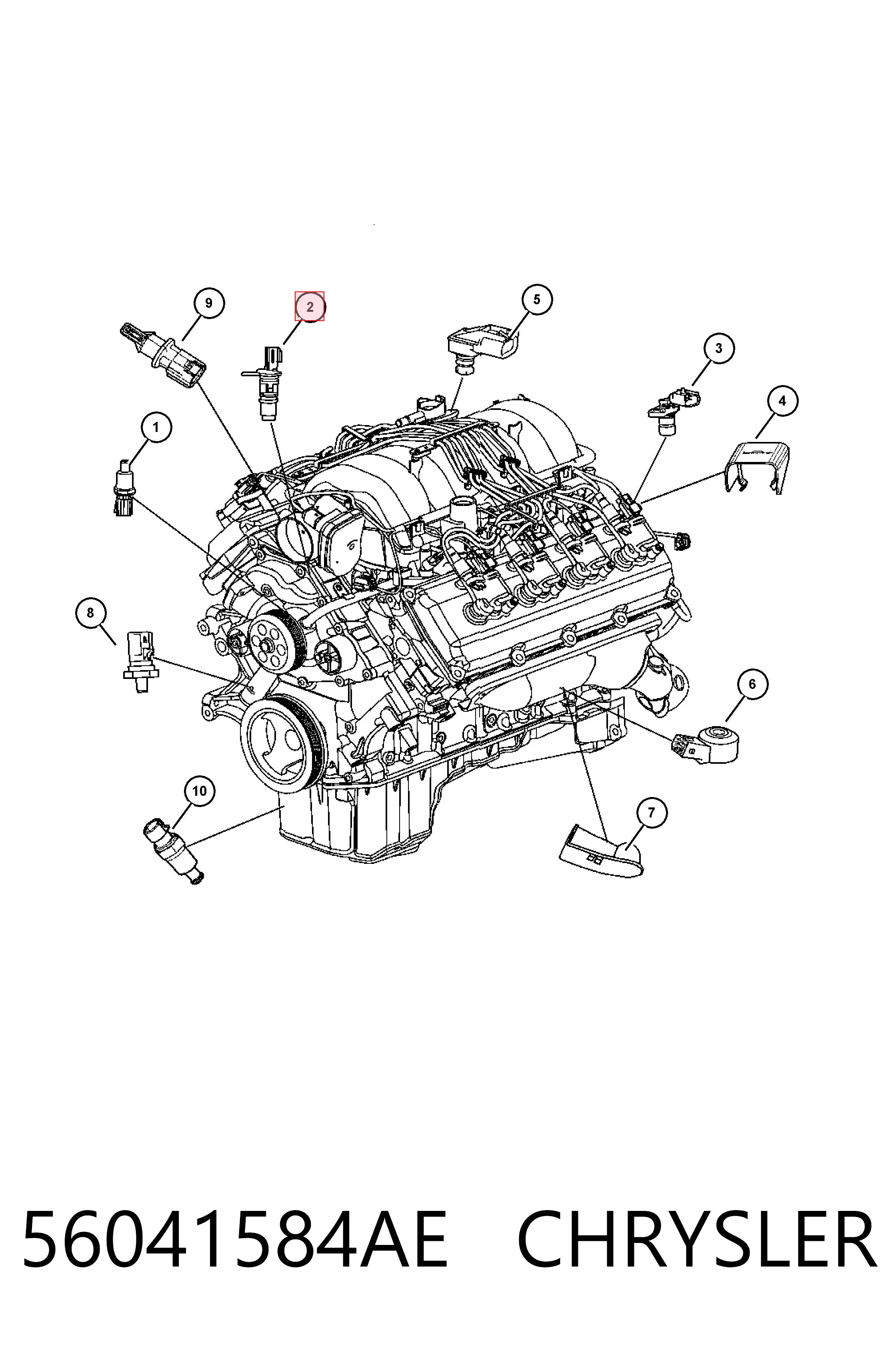  Sensor de posição da árvore distribuidora Chrysler 300 C sedan (2005 - 2010) C