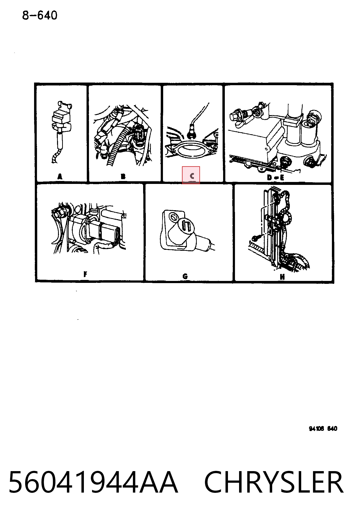 56041944AA Chrysler Sonda lambda, sensor de oxigênio