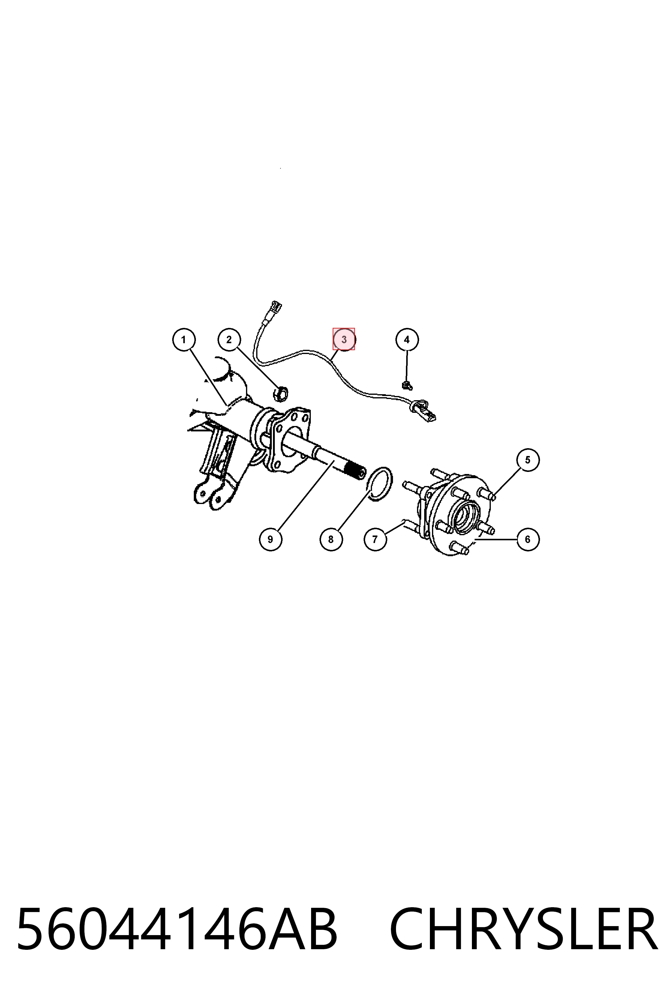 56044146AB Chrysler Sensor ABS traseiro
