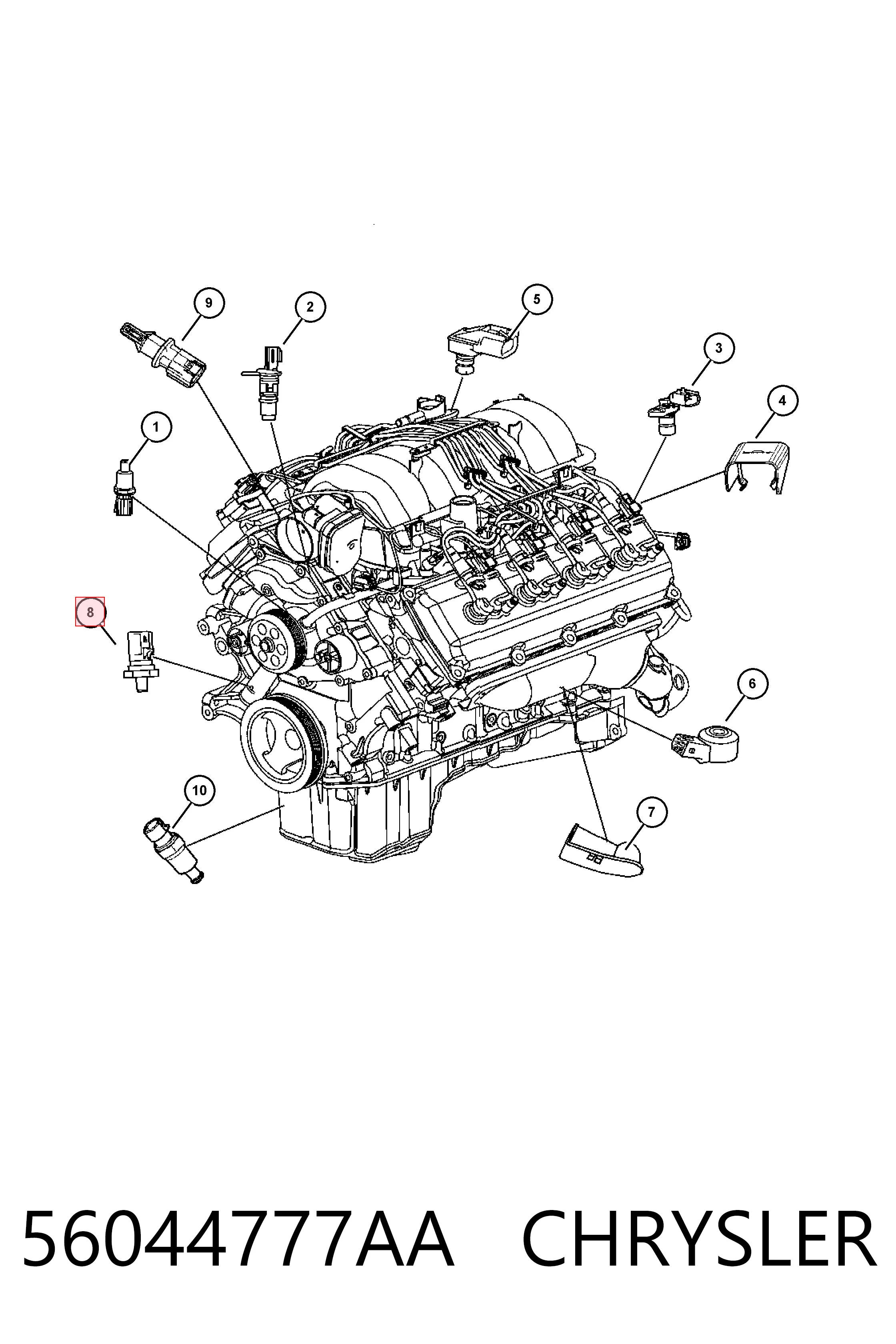 56044777AA Chrysler Sensor de pressão de óleo