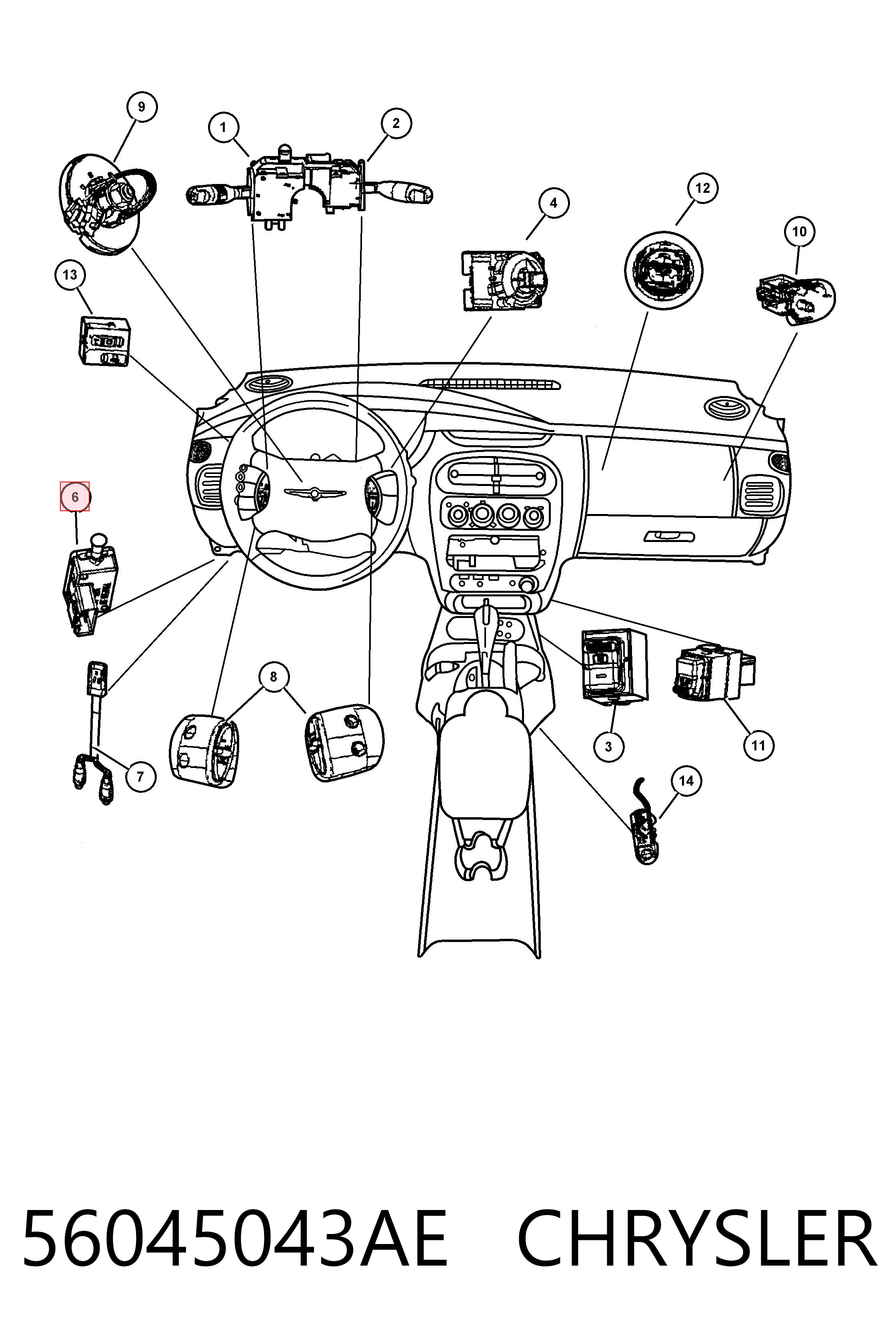 Compre K56045043AG Fiat/Alfa/Lancia Sensor de ativação do sinal de parada
