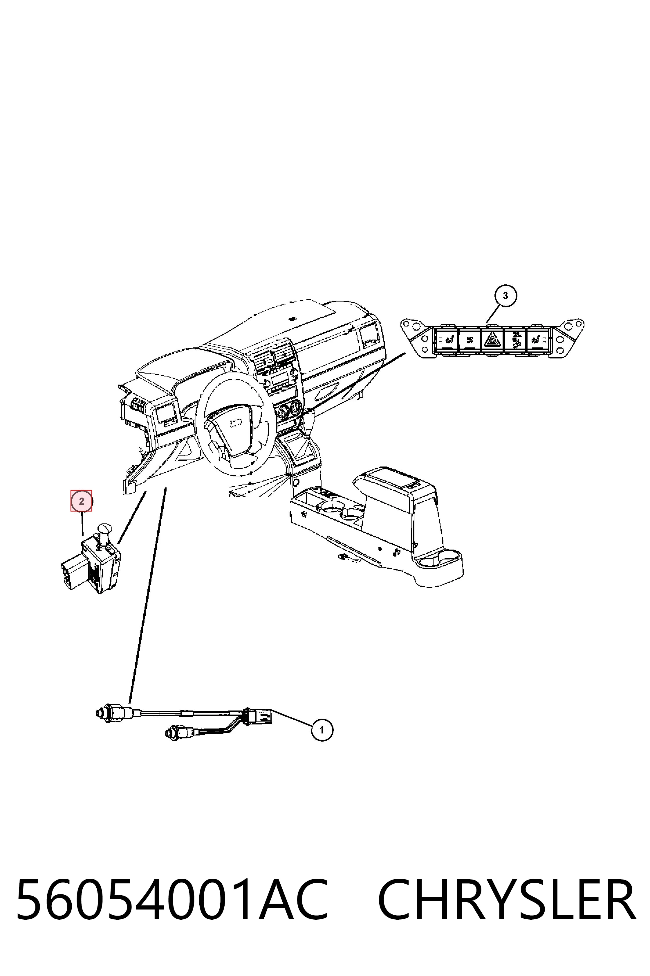 56054001AC Chrysler Sensor de ativação do sinal de parada