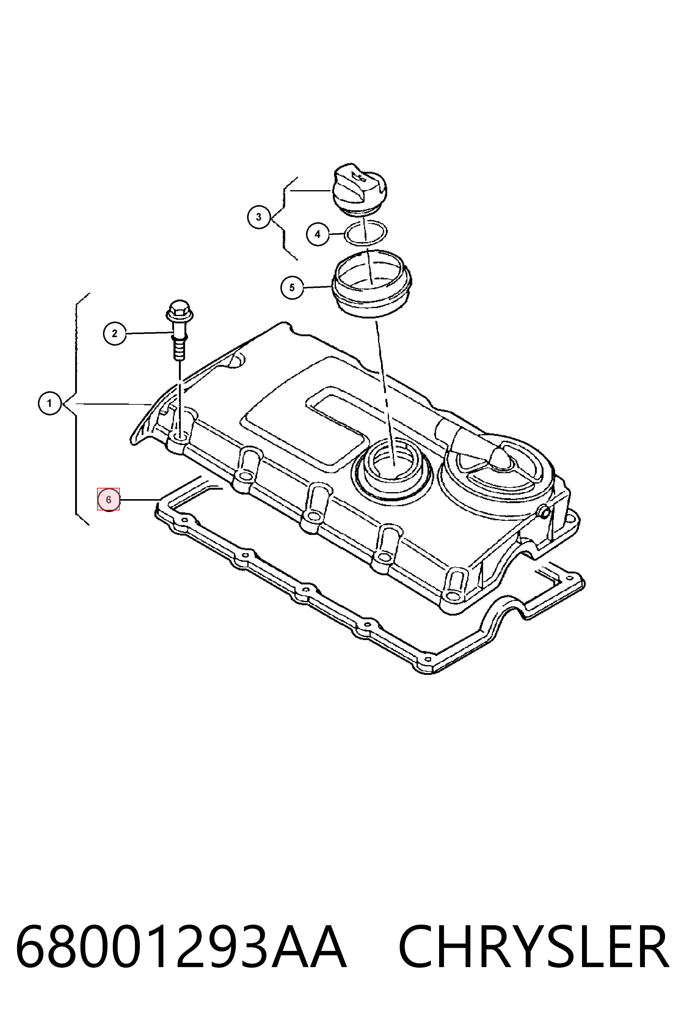 Compre K68001293AA Fiat/Alfa/Lancia Vedante de tampa de válvulas de motor
