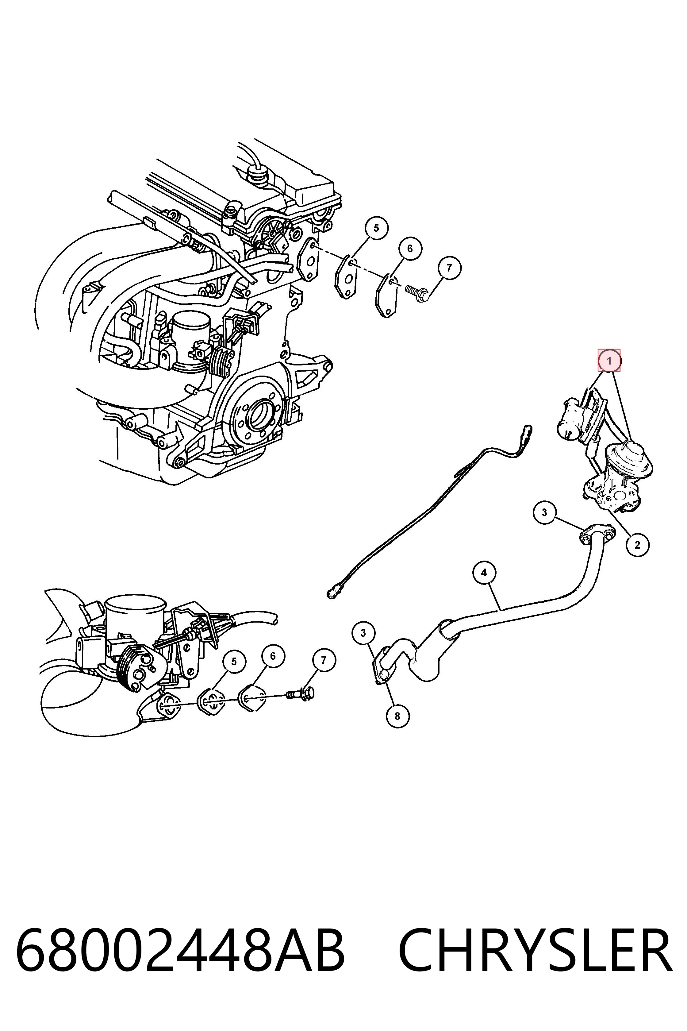 Válvula EGR de recirculação dos gases para Chrysler Voyager III RG, RS