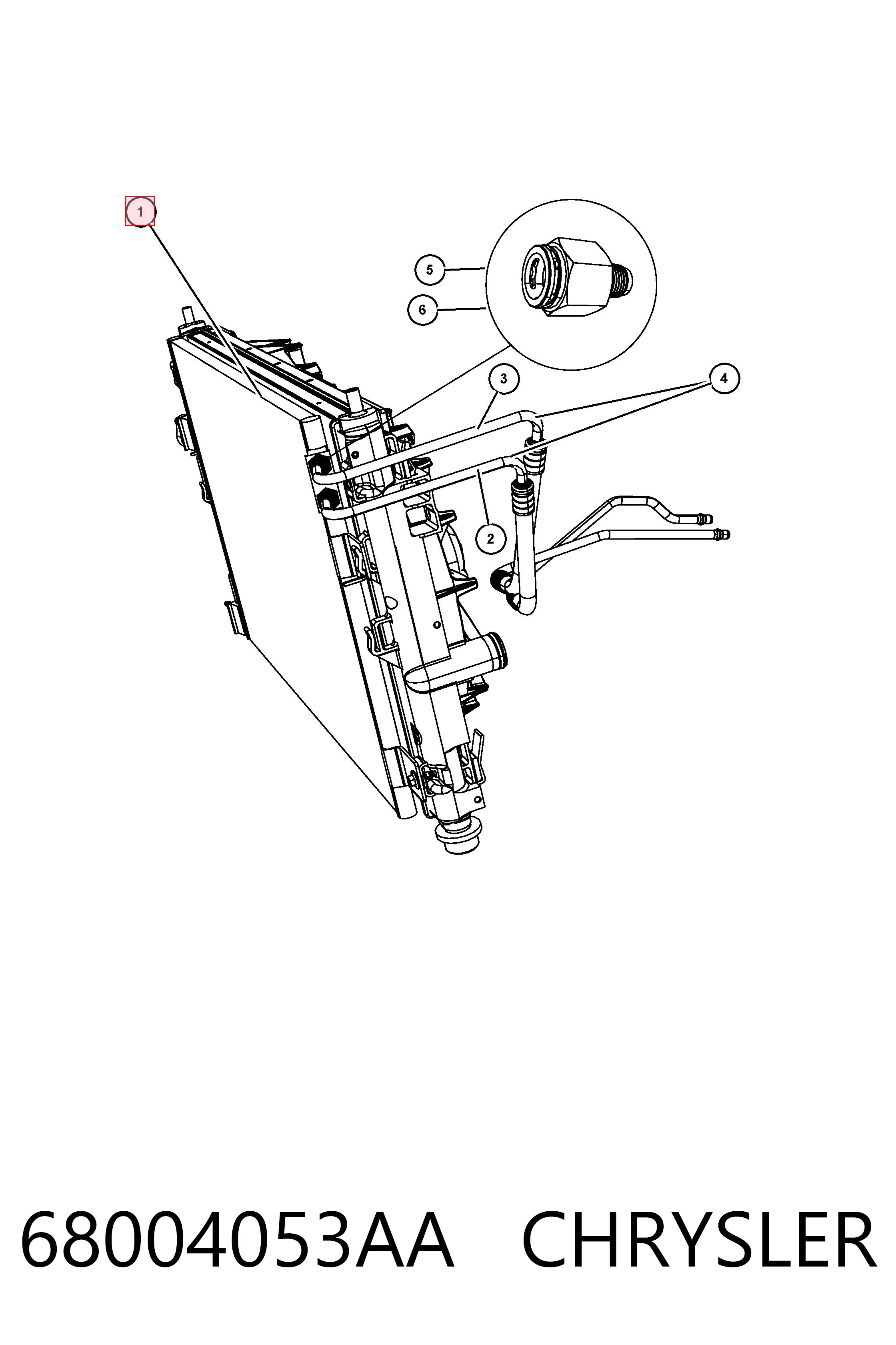 68004053AA Chrysler Radiador de aparelho de ar condicionado
