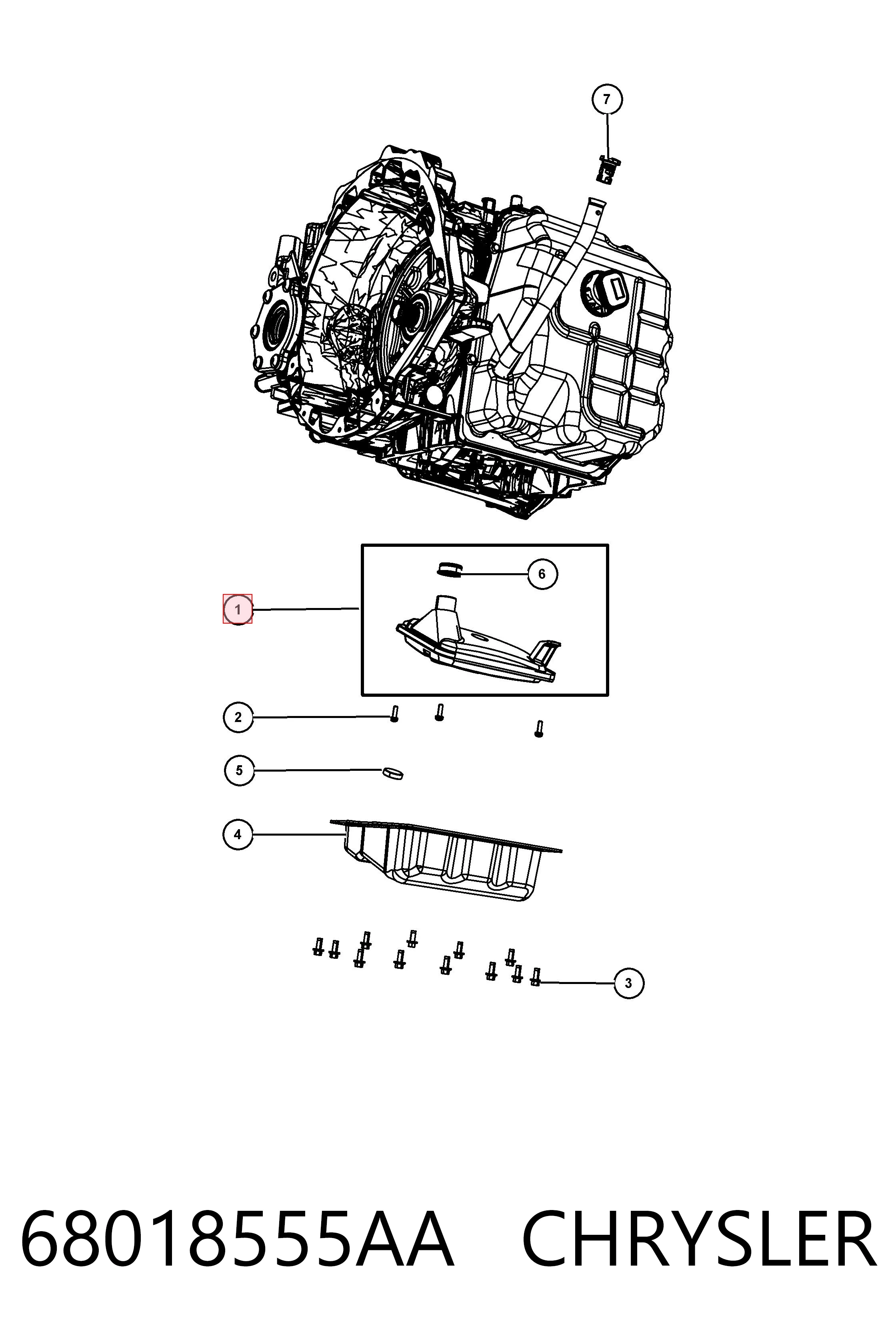 68018555AA Chrysler Filtro da Caixa Automática de Mudança