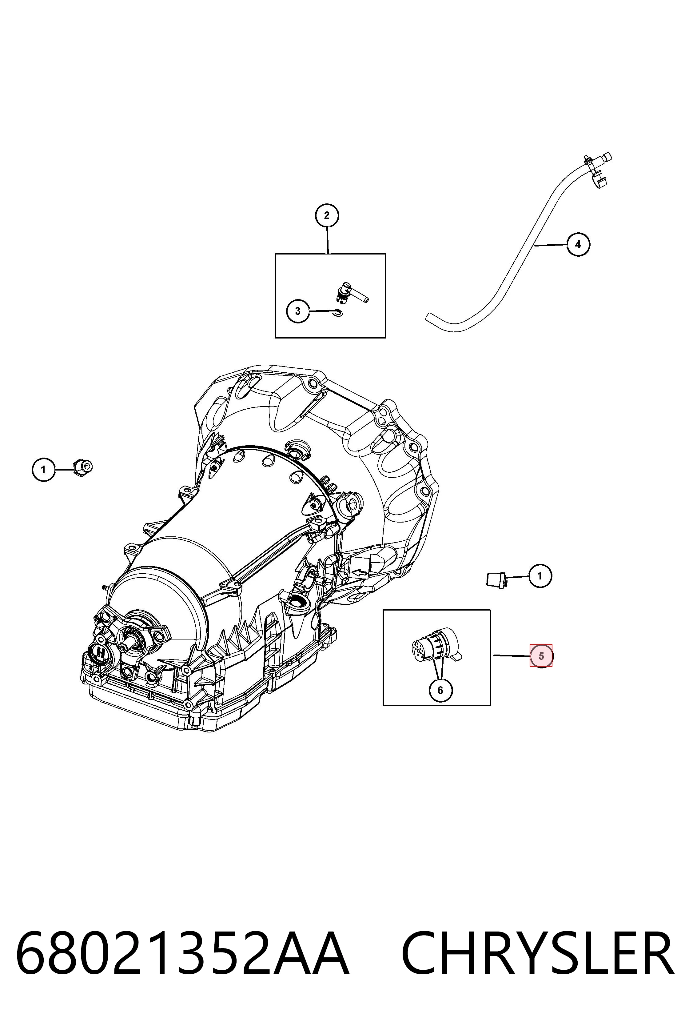 68021352AA Chrysler Desengate da Caixa Automática de Mudança