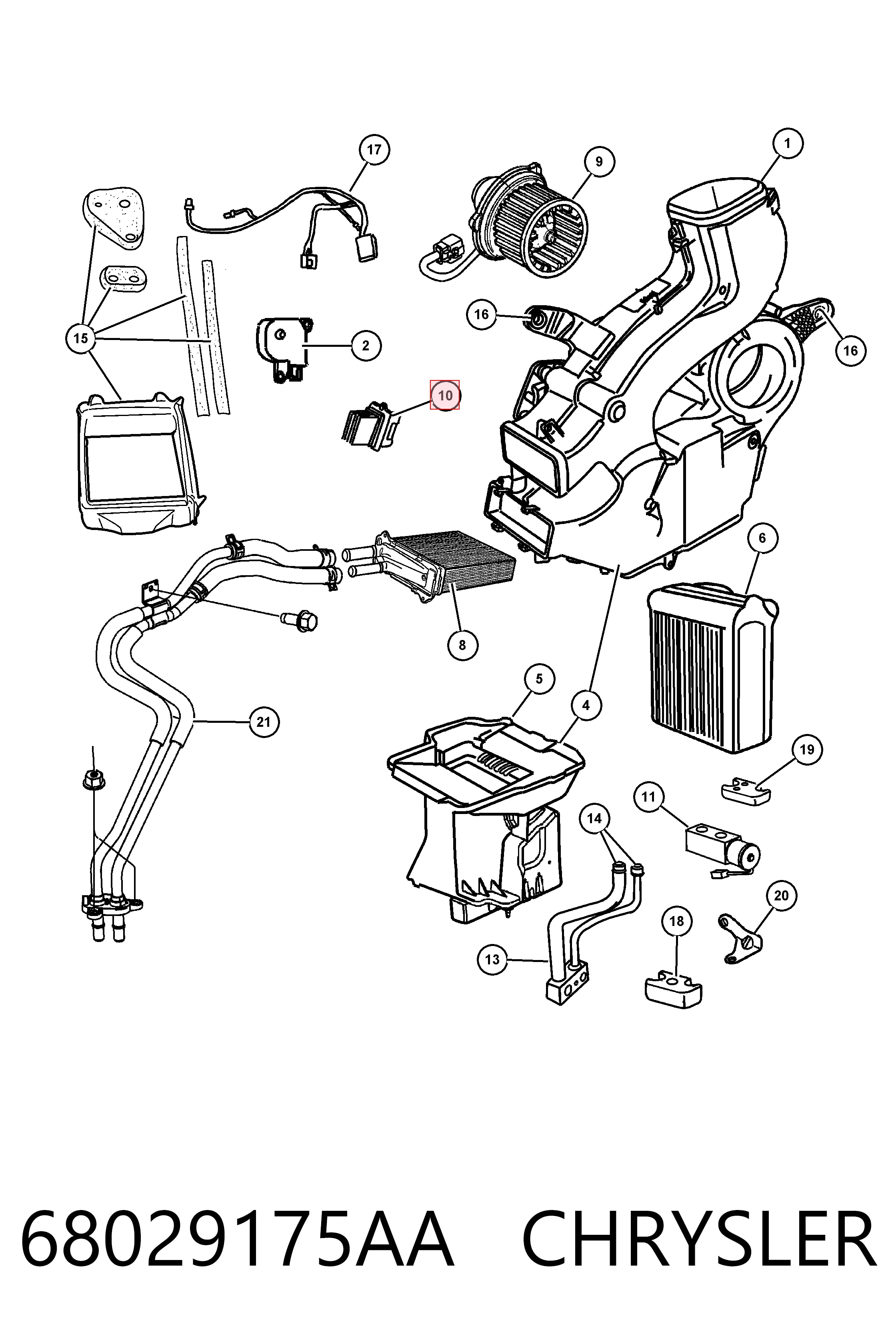 68029175AA Chrysler Resistor (resistência) de ventilador de forno (de aquecedor de salão)