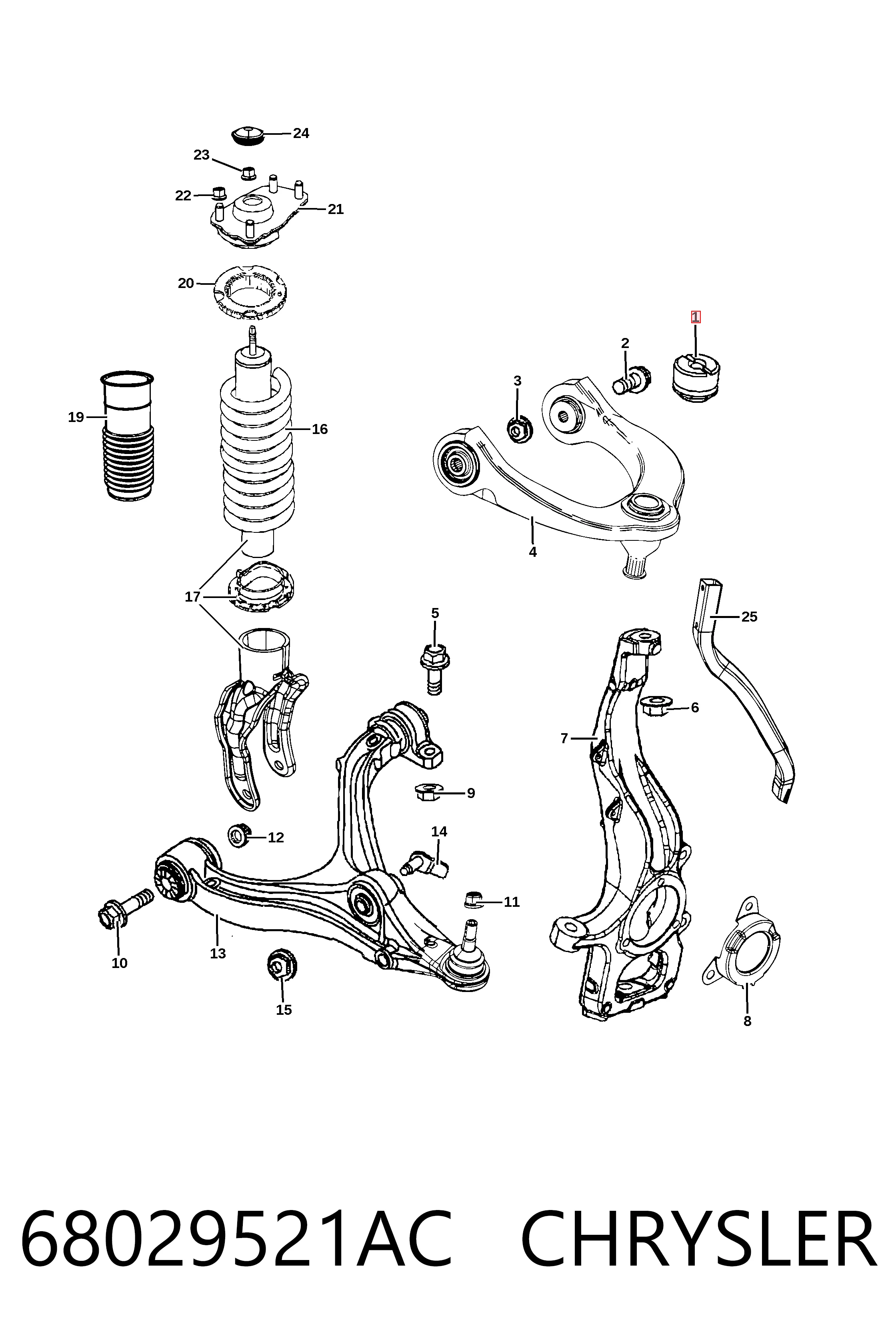 Suporte de amortecedor dianteiro Fiat/Alfa/Lancia K68029520AE