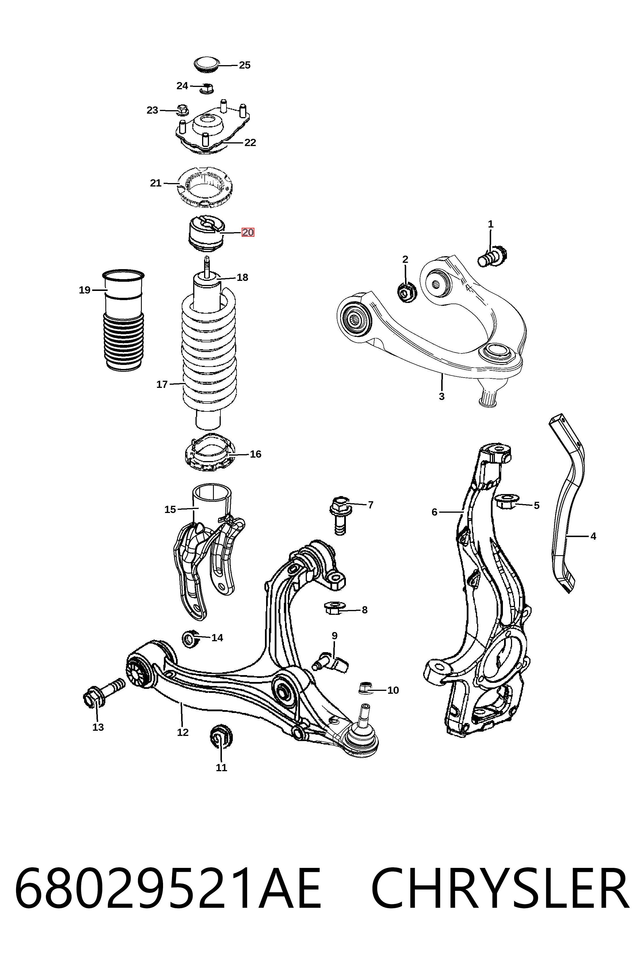 Suporte de amortecedor dianteiro Fiat/Alfa/Lancia K68029520AE preço, a partir de 32,63 USD