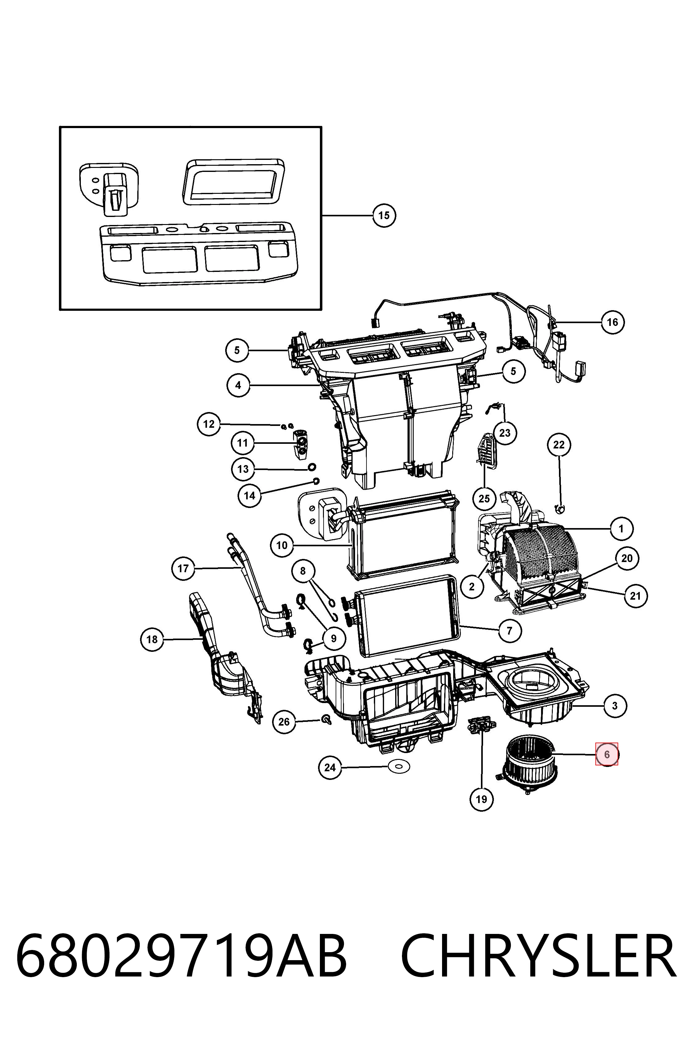 68029719AB Chrysler Motor de ventilador de forno (de aquecedor de salão)