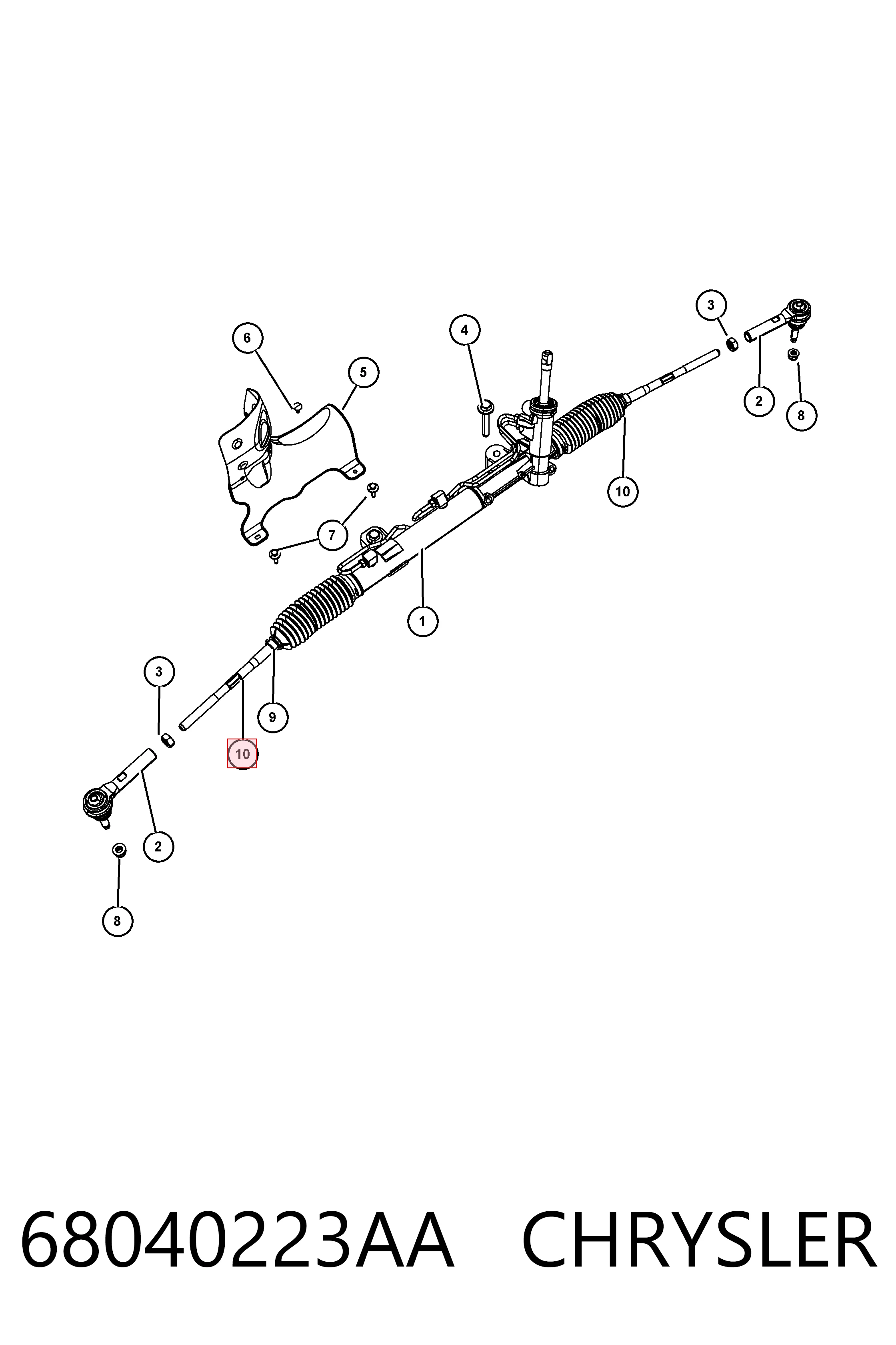 68040223AA Chrysler Tração de direção