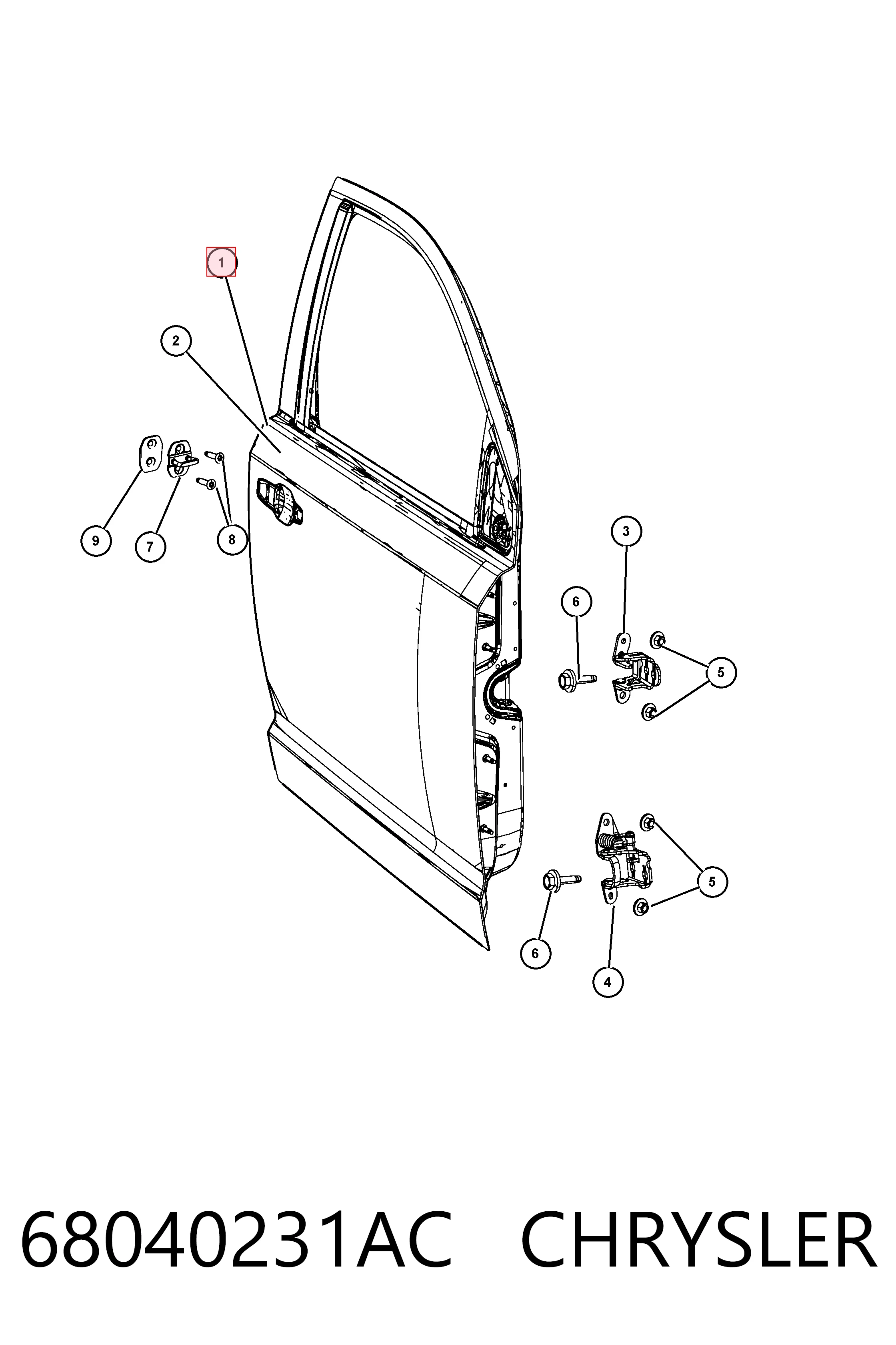 Porta dianteira esquerda para Dodge Journey  