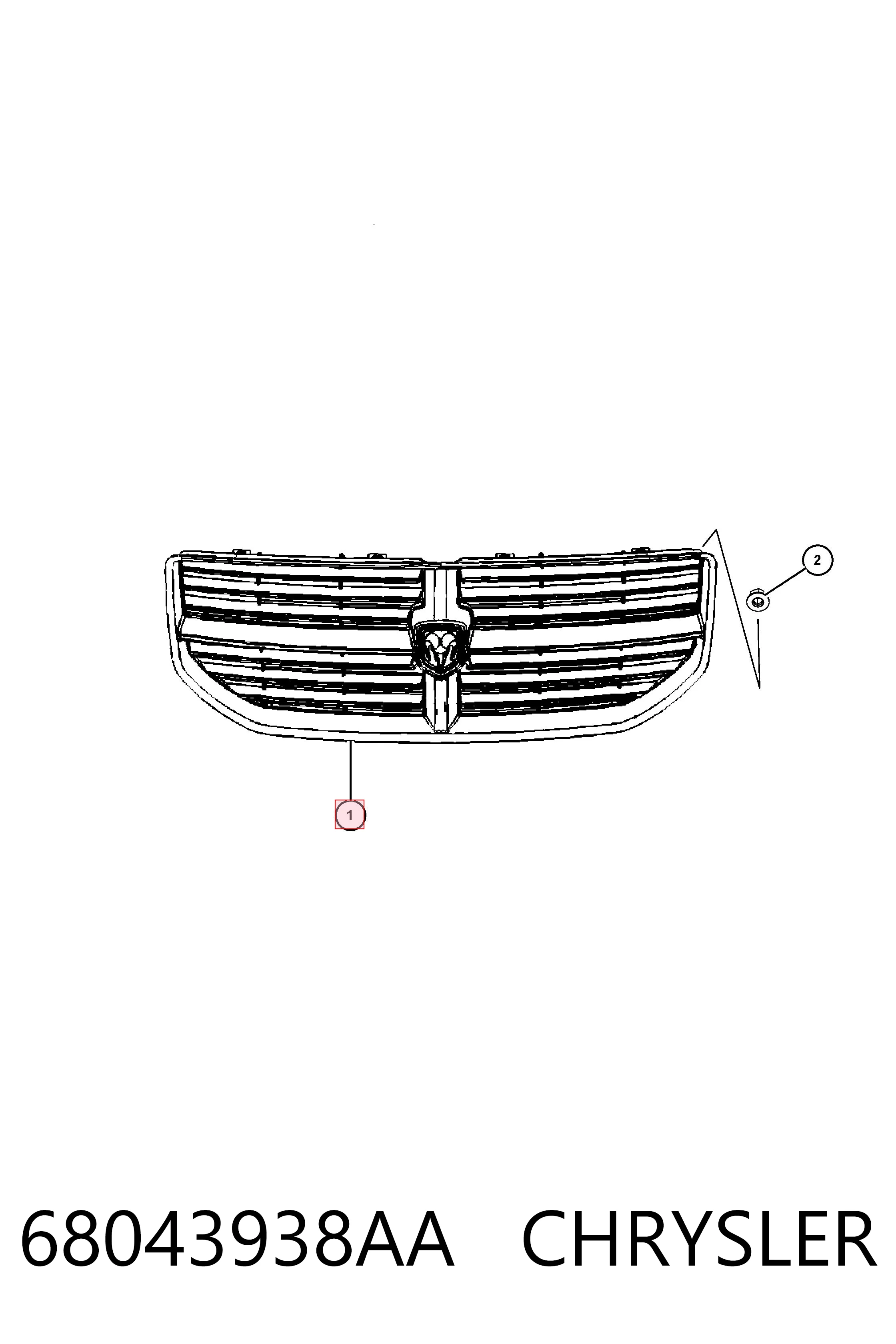 Grelha do radiador Dodge Caliber SXT PM