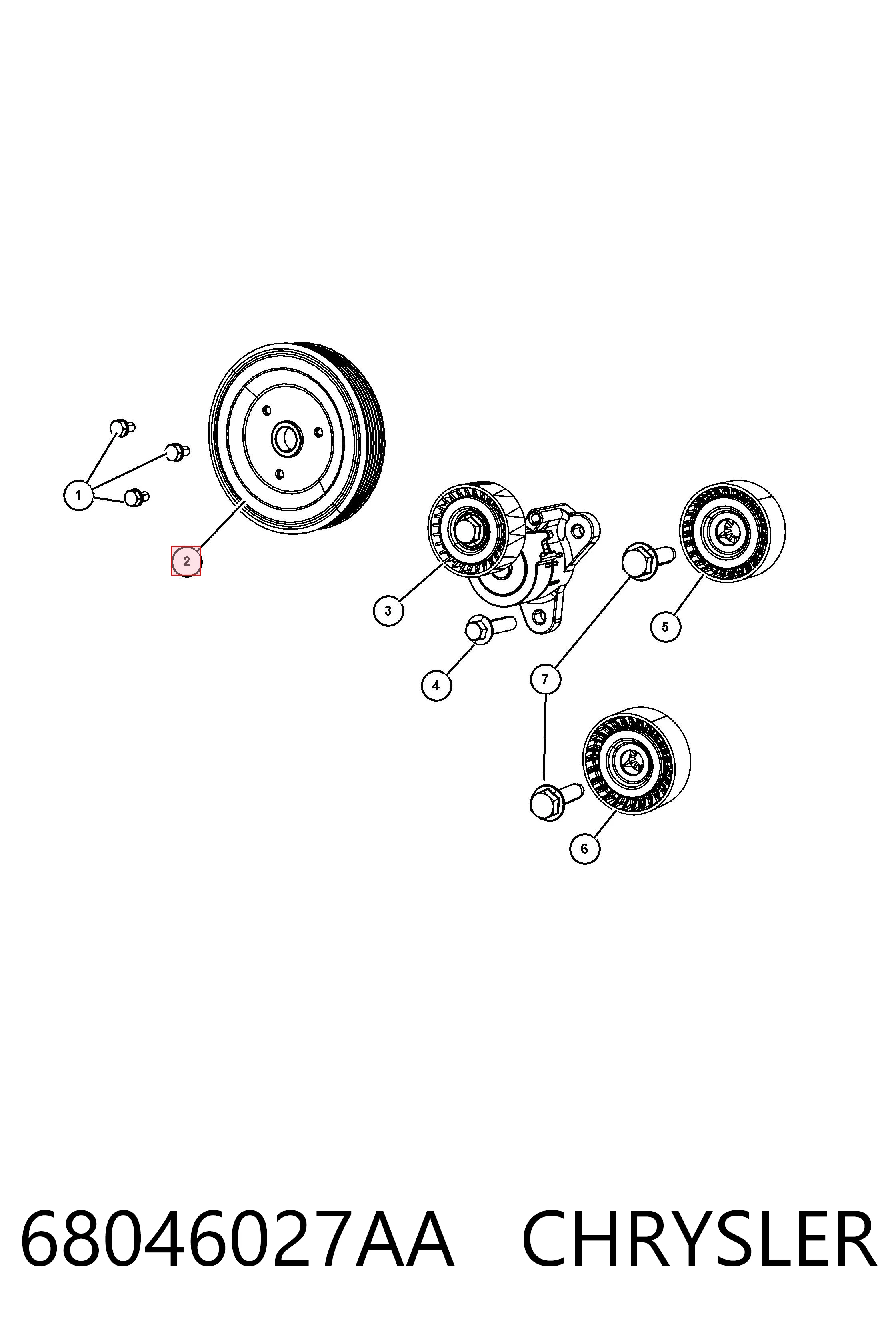 68046027AA Chrysler Polia da bomba de água