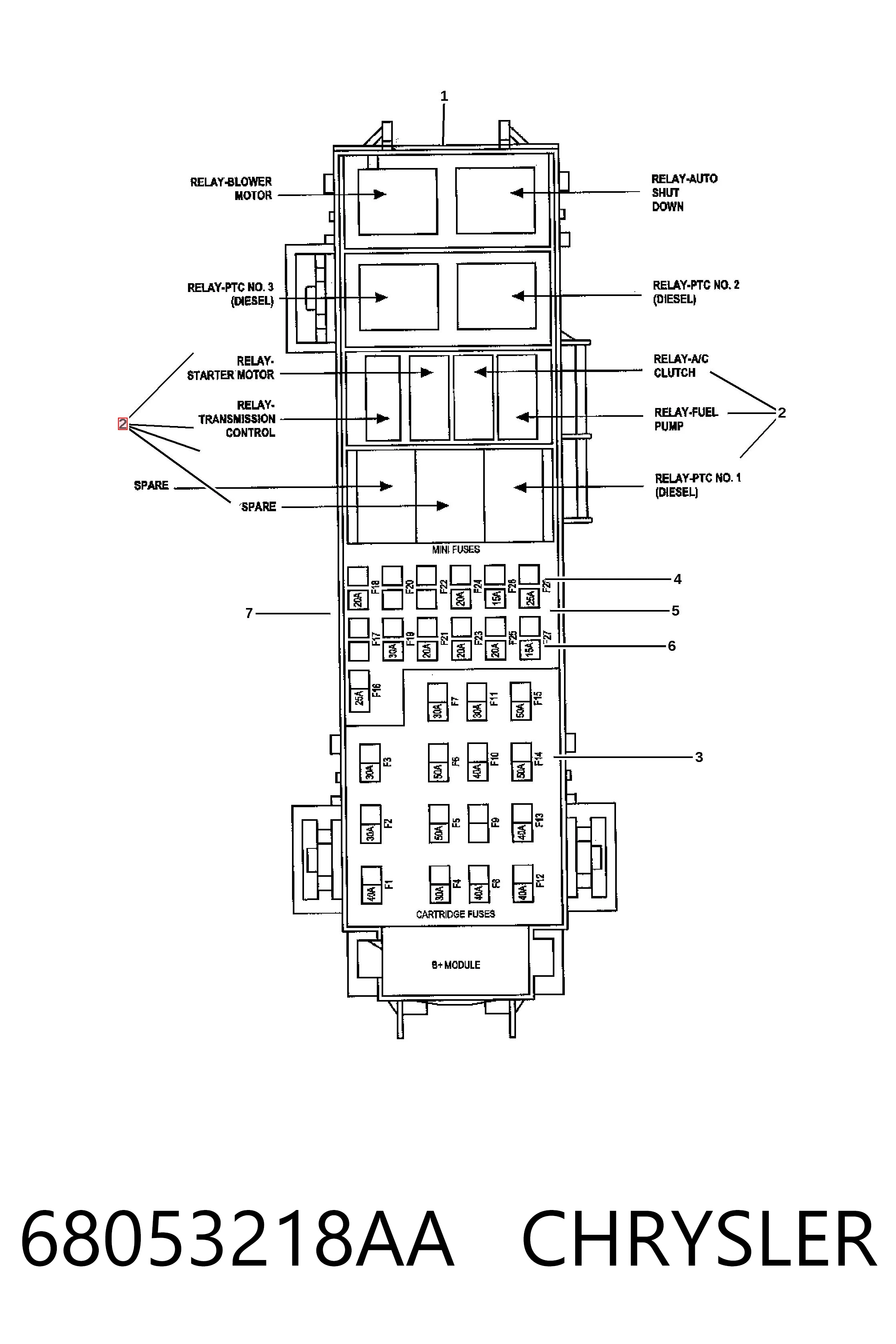 68053218AA Chrysler Relê de ventilador