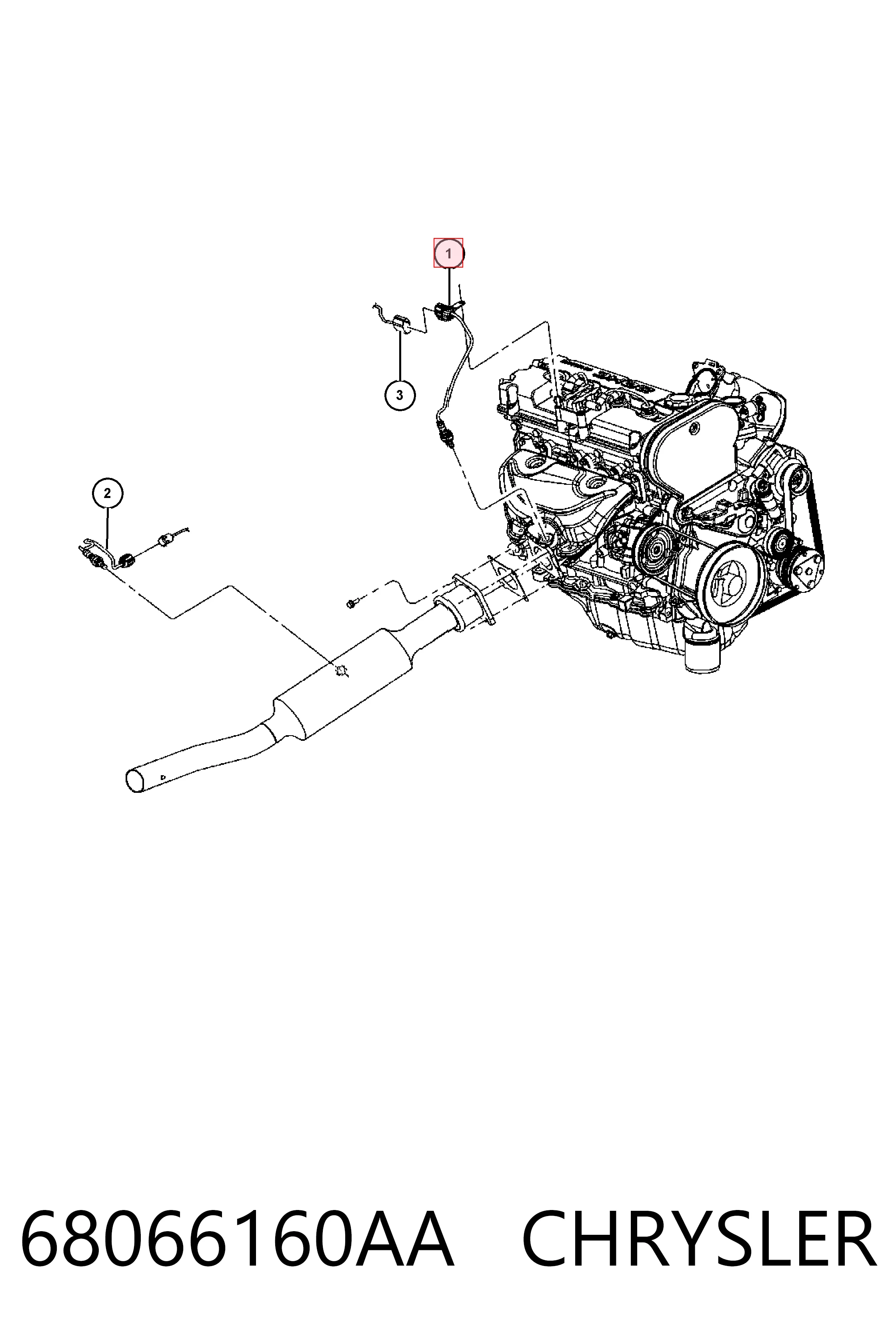 68066160AA Chrysler Sonda lambda, sensor de oxigênio