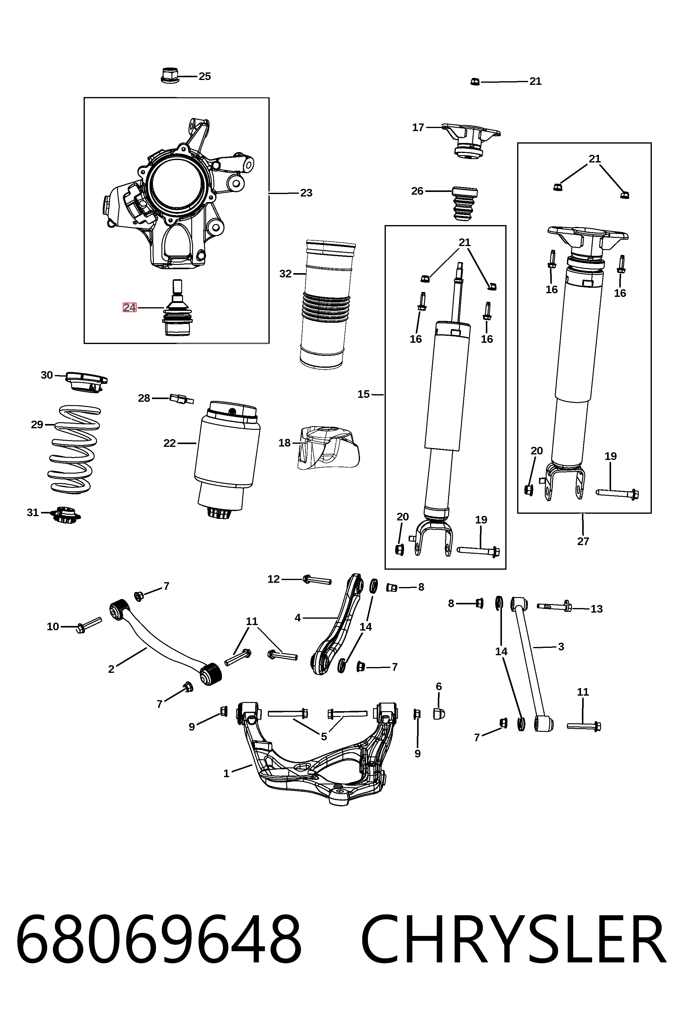 68069648 Chrysler Suporte de esfera inferior