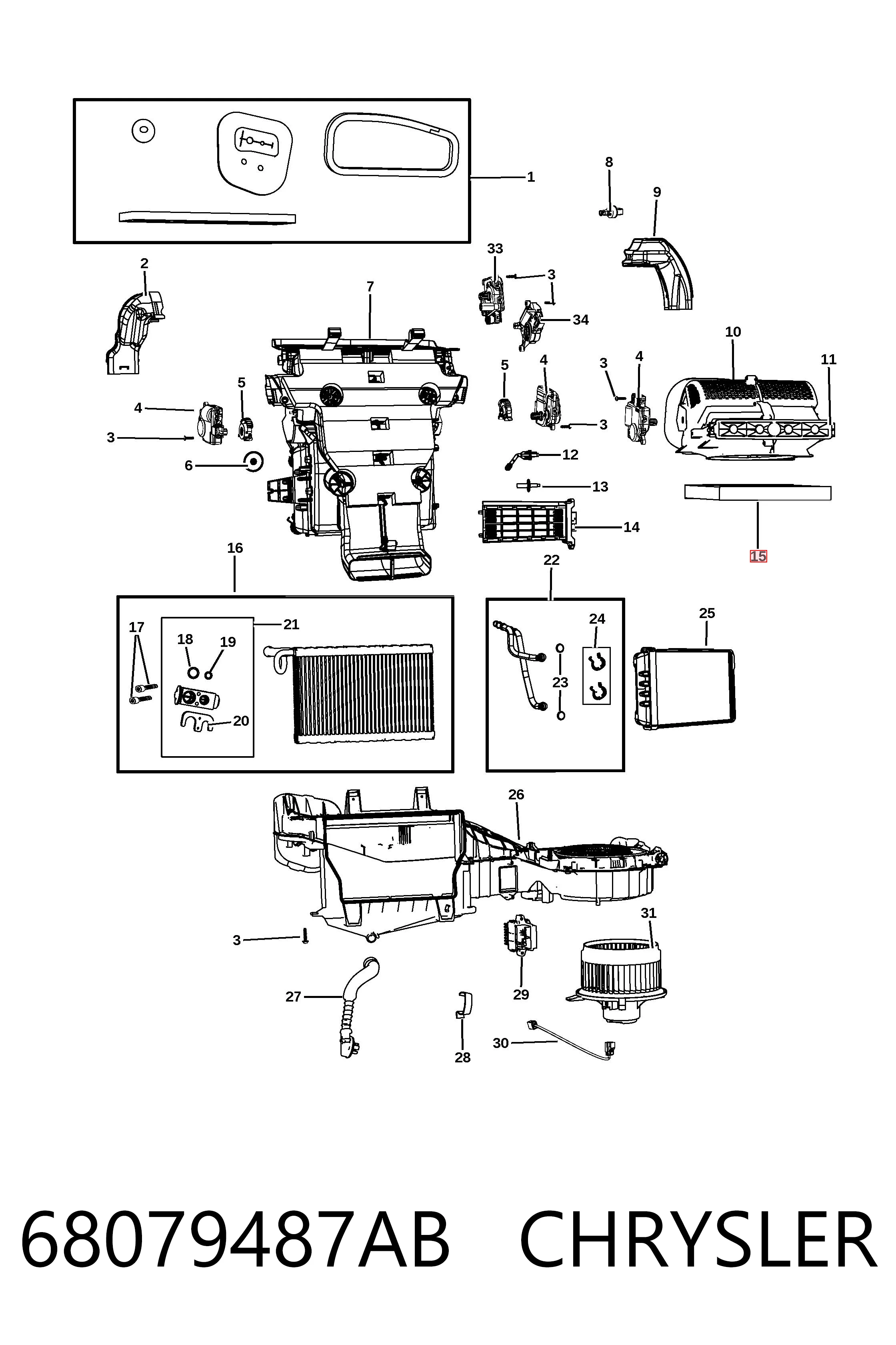 68079487AB Chrysler Filtro de salão