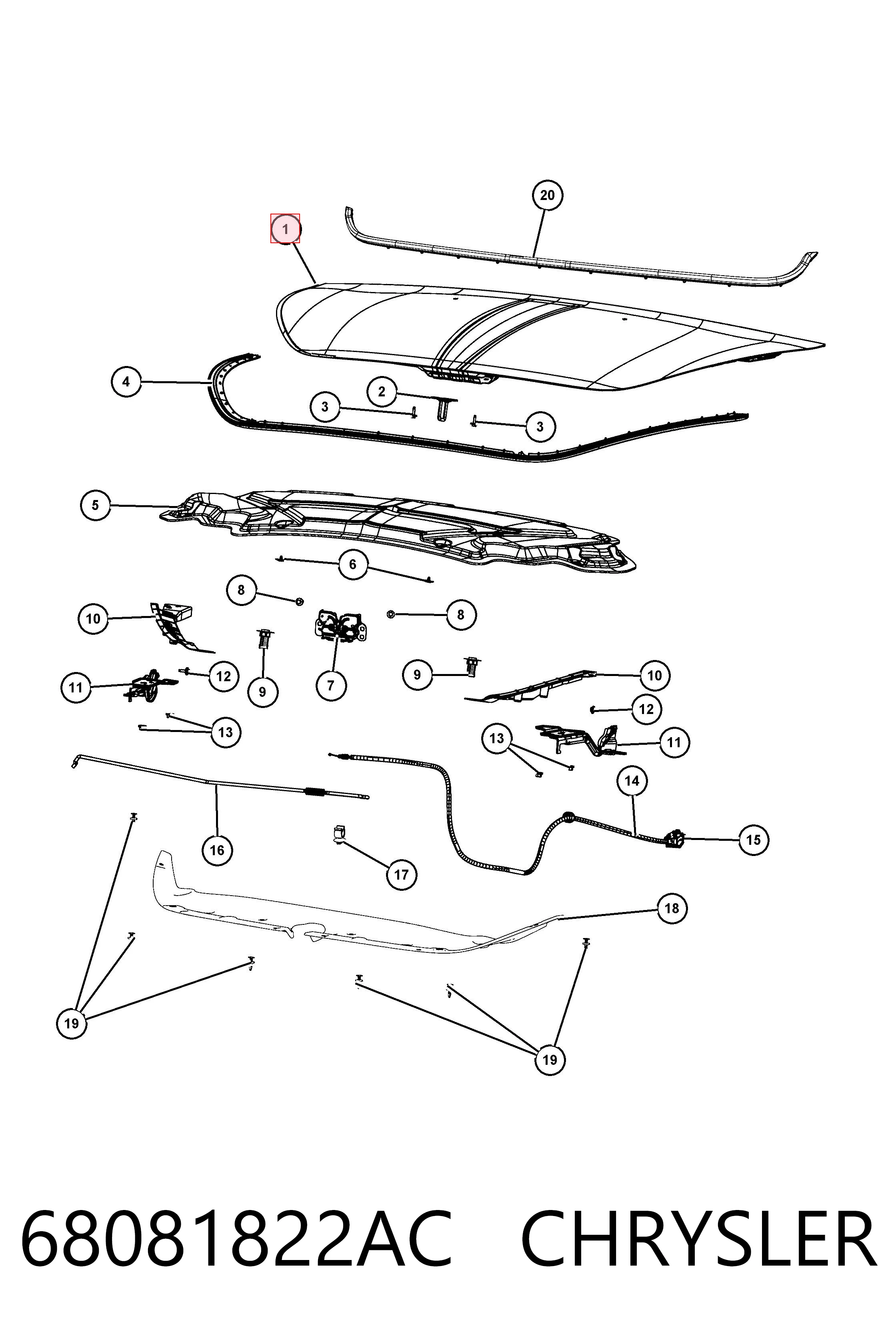 68081822AC Chrysler Capota