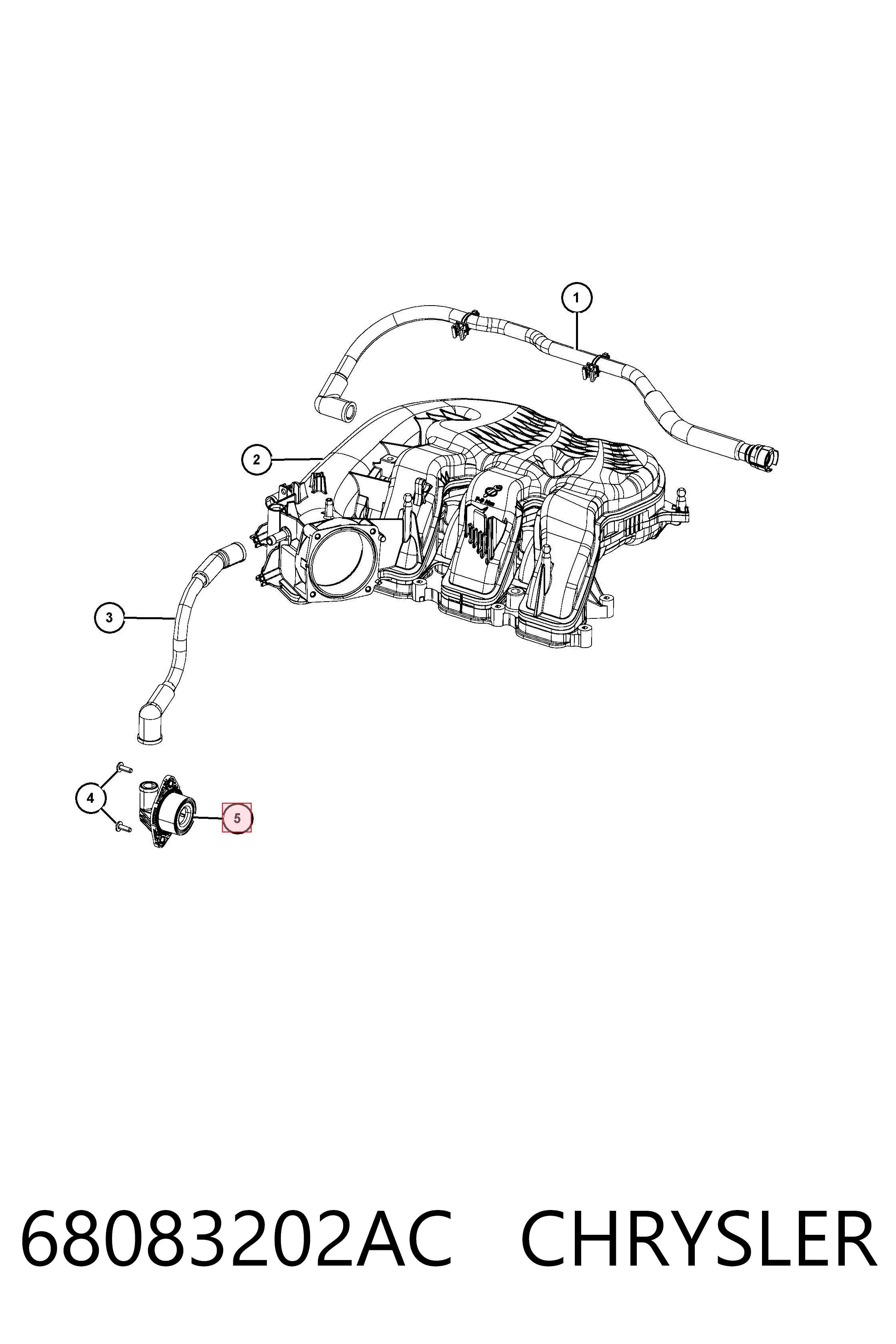 Compre K05184763AD Fiat/Alfa/Lancia Válvula PCV de ventilação dos gases de cárter