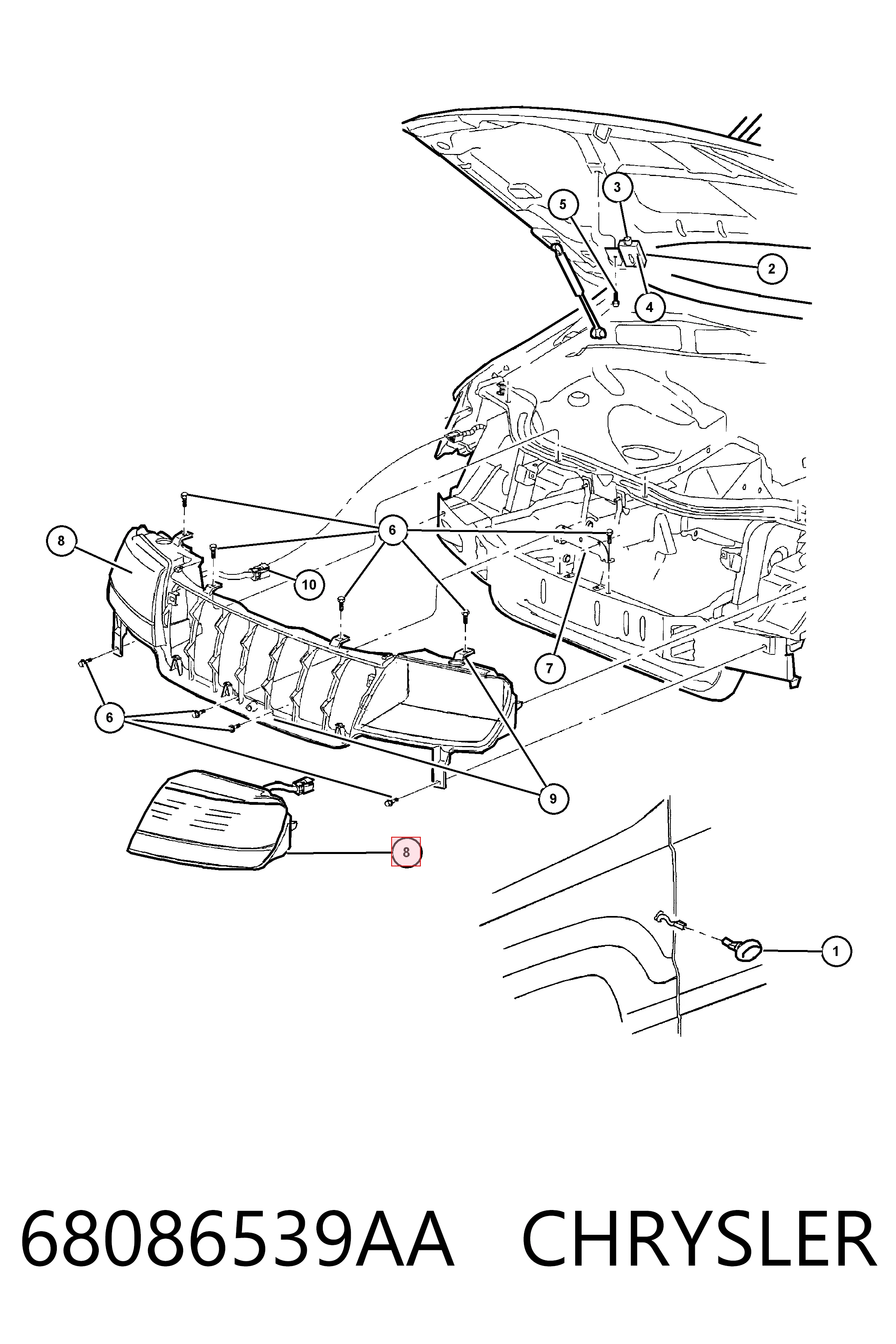 Luz esquerda K55155145AE Fiat/Alfa/Lancia