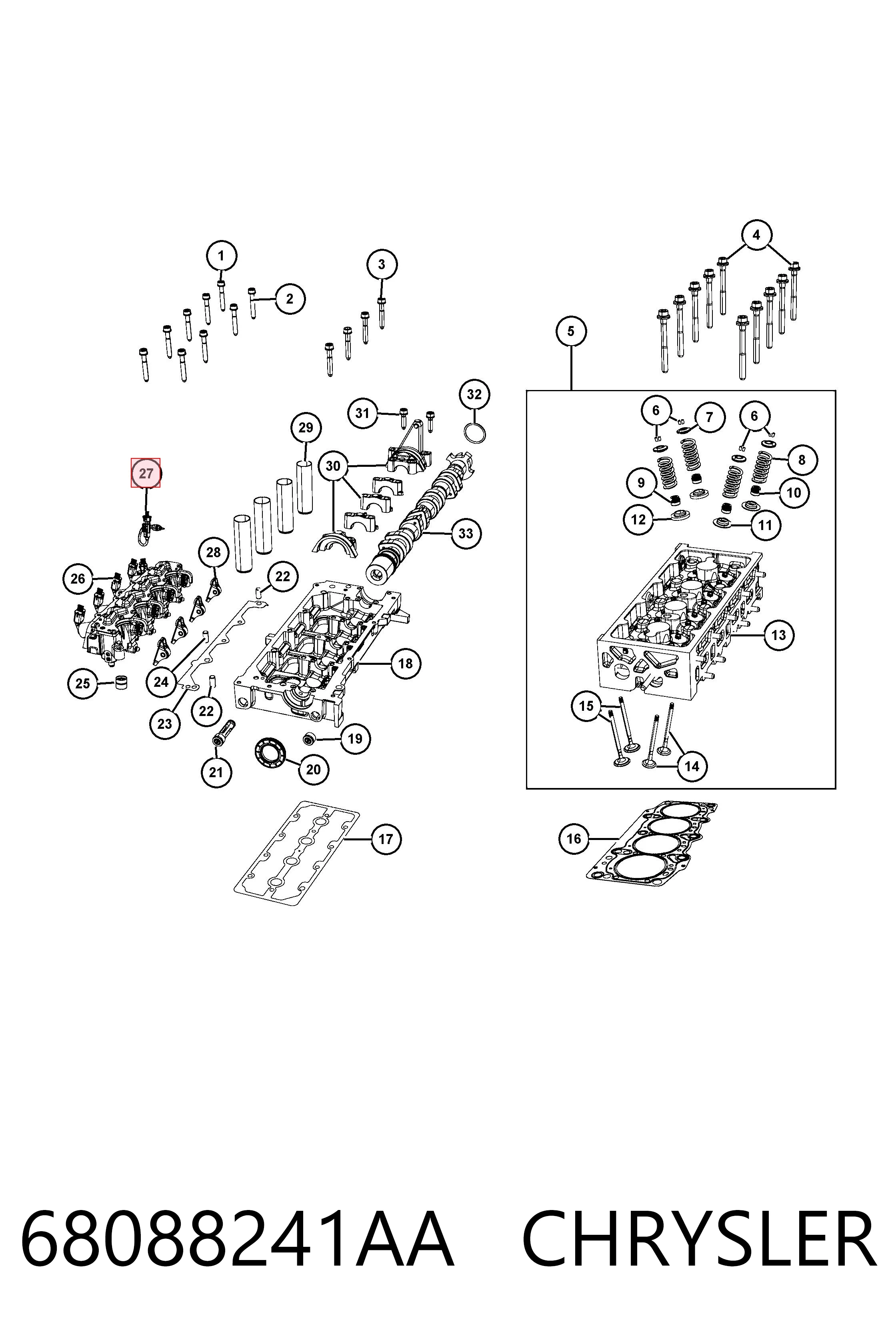 68088241AA Chrysler Sensor de temperatura de óleo de motor