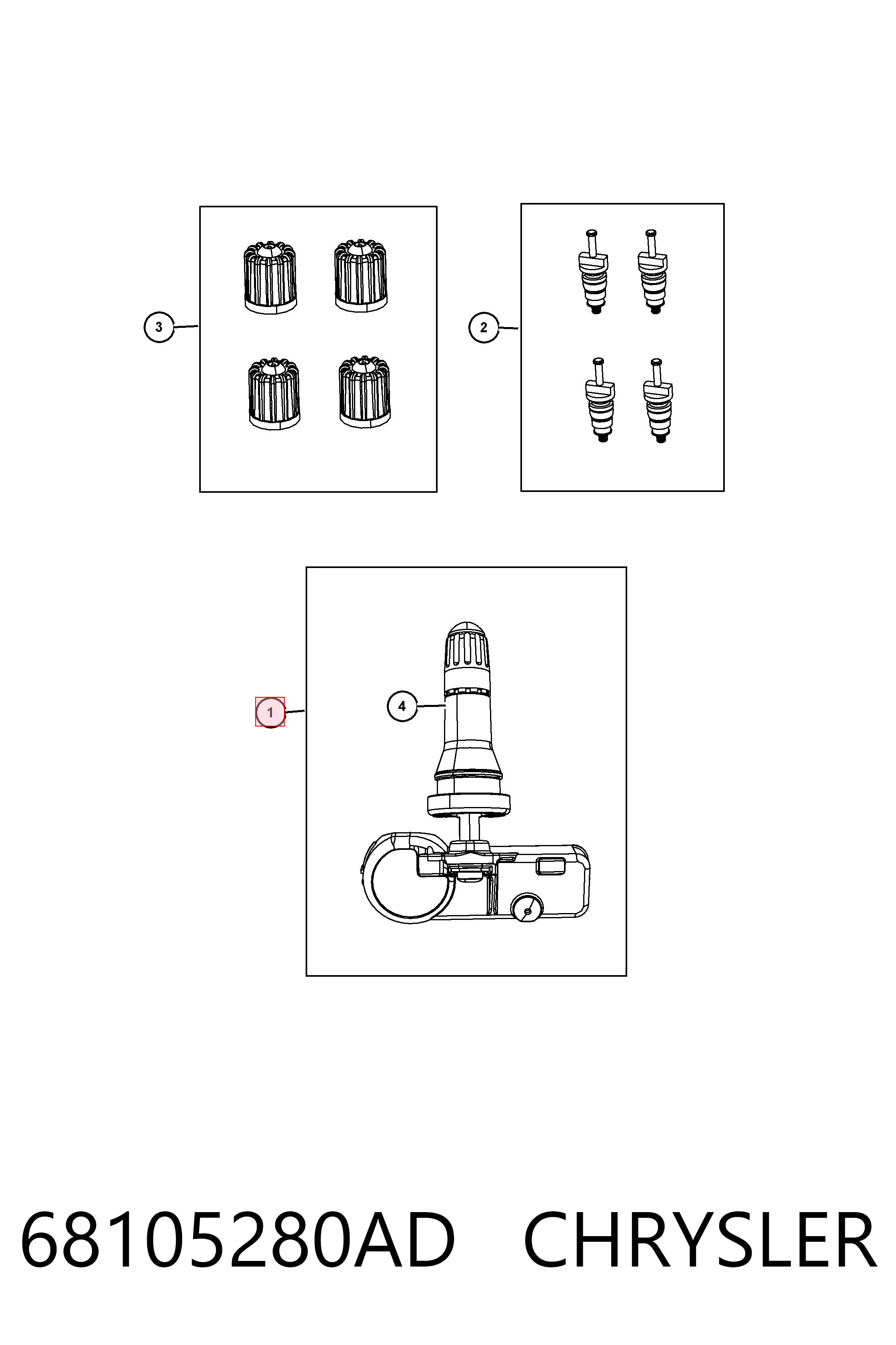 68105280AD Chrysler Sensor de pressão de ar nos pneus
