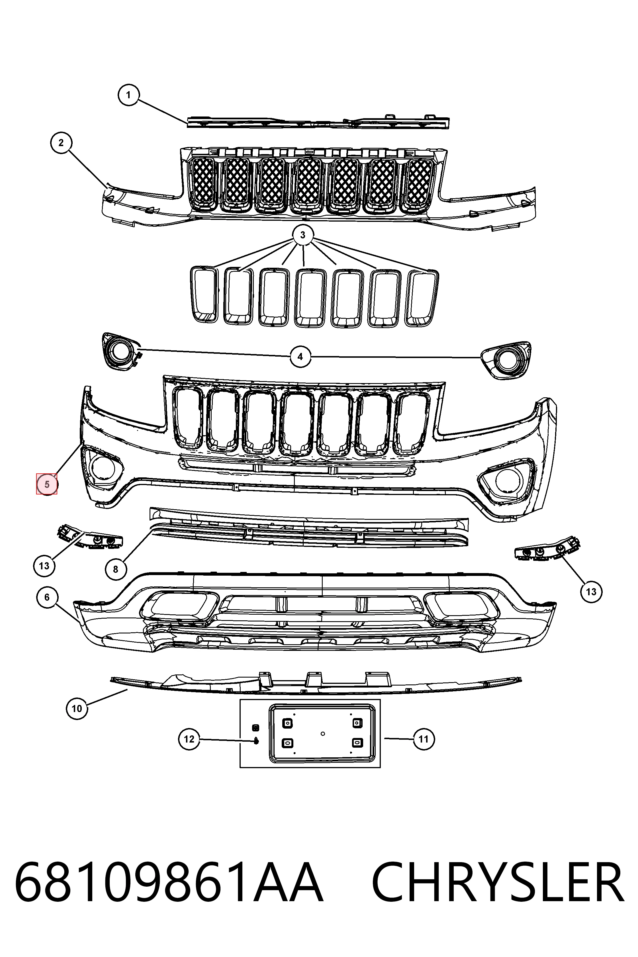 Pára-choque dianteiro Jeep Compass  MK49