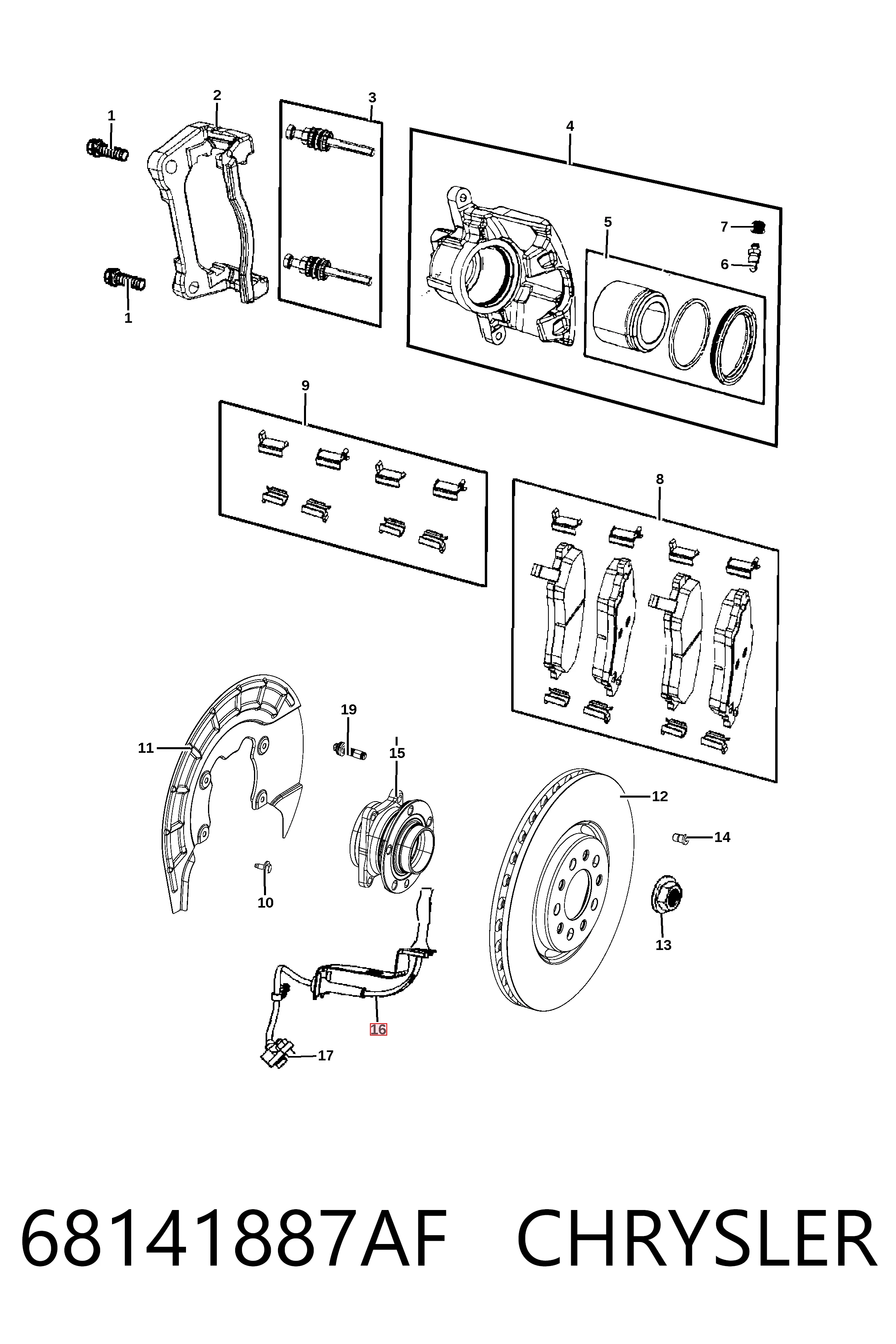 Compre K68141887AE Fiat/Alfa/Lancia Sensor dianteiro de ABS