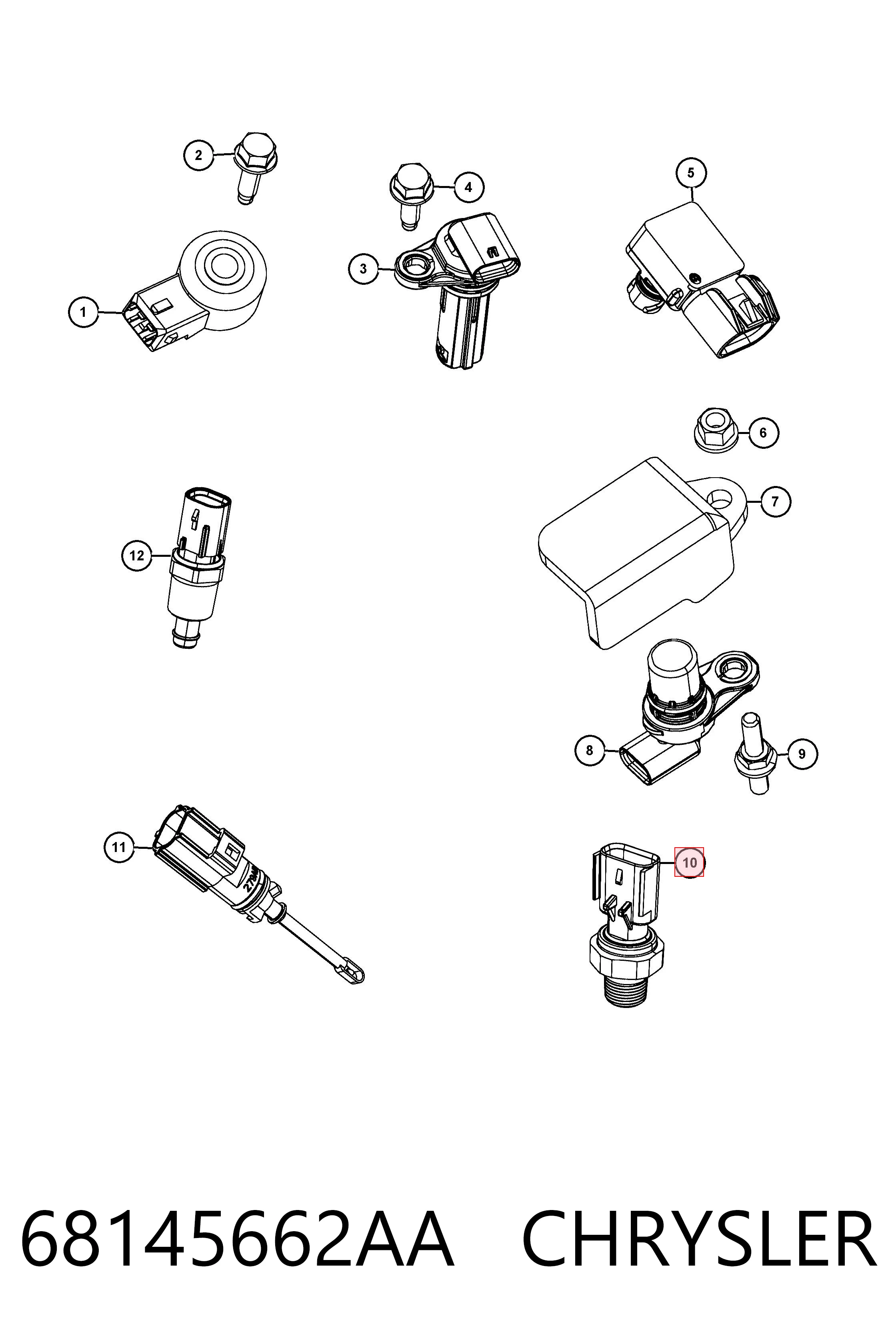 68145662AA Chrysler Sensor de pressão de óleo