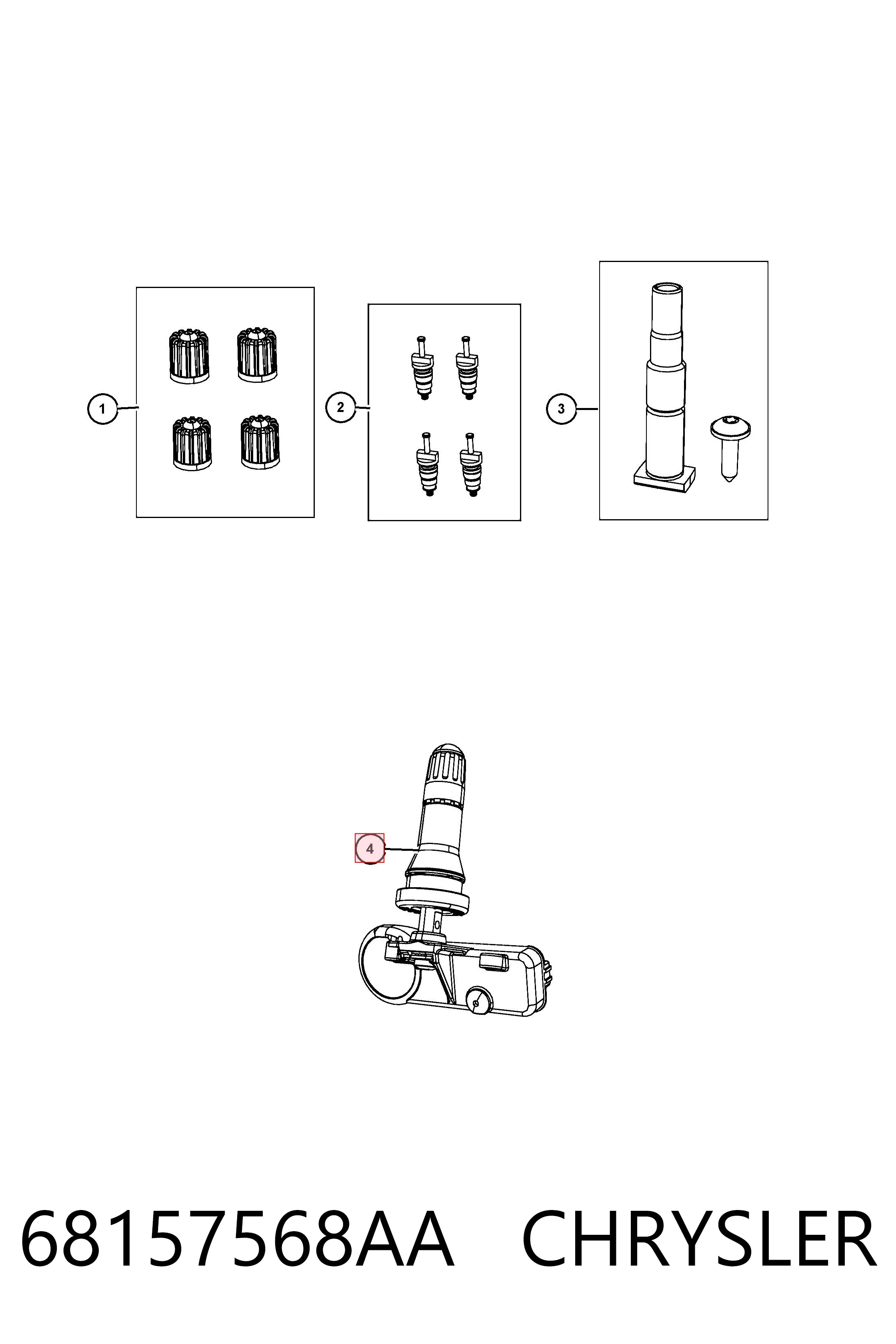 68157568AA Chrysler Sensor de pressão de ar nos pneus